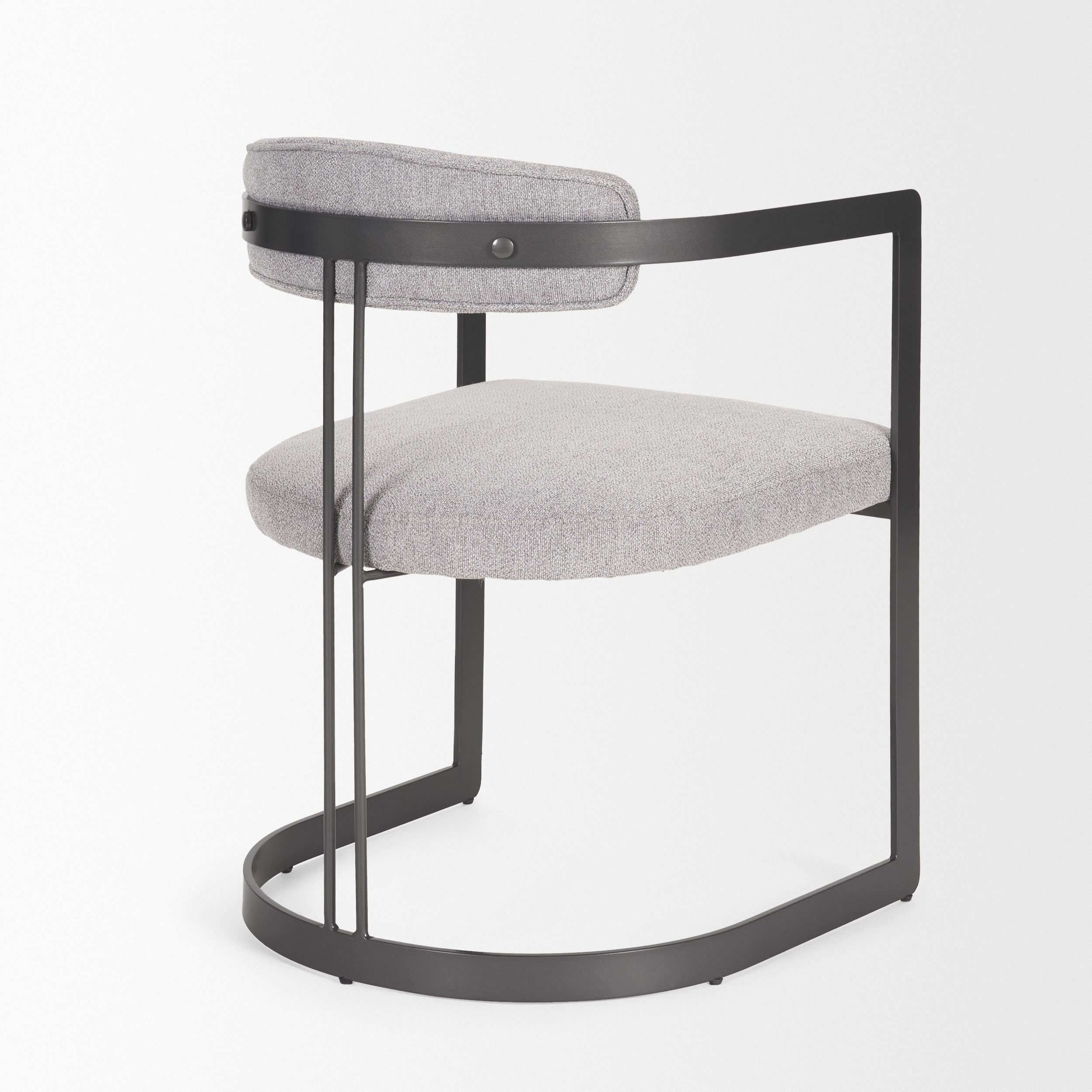 hollyfield ii gray fabric seat w/ gray iron frame dining chair