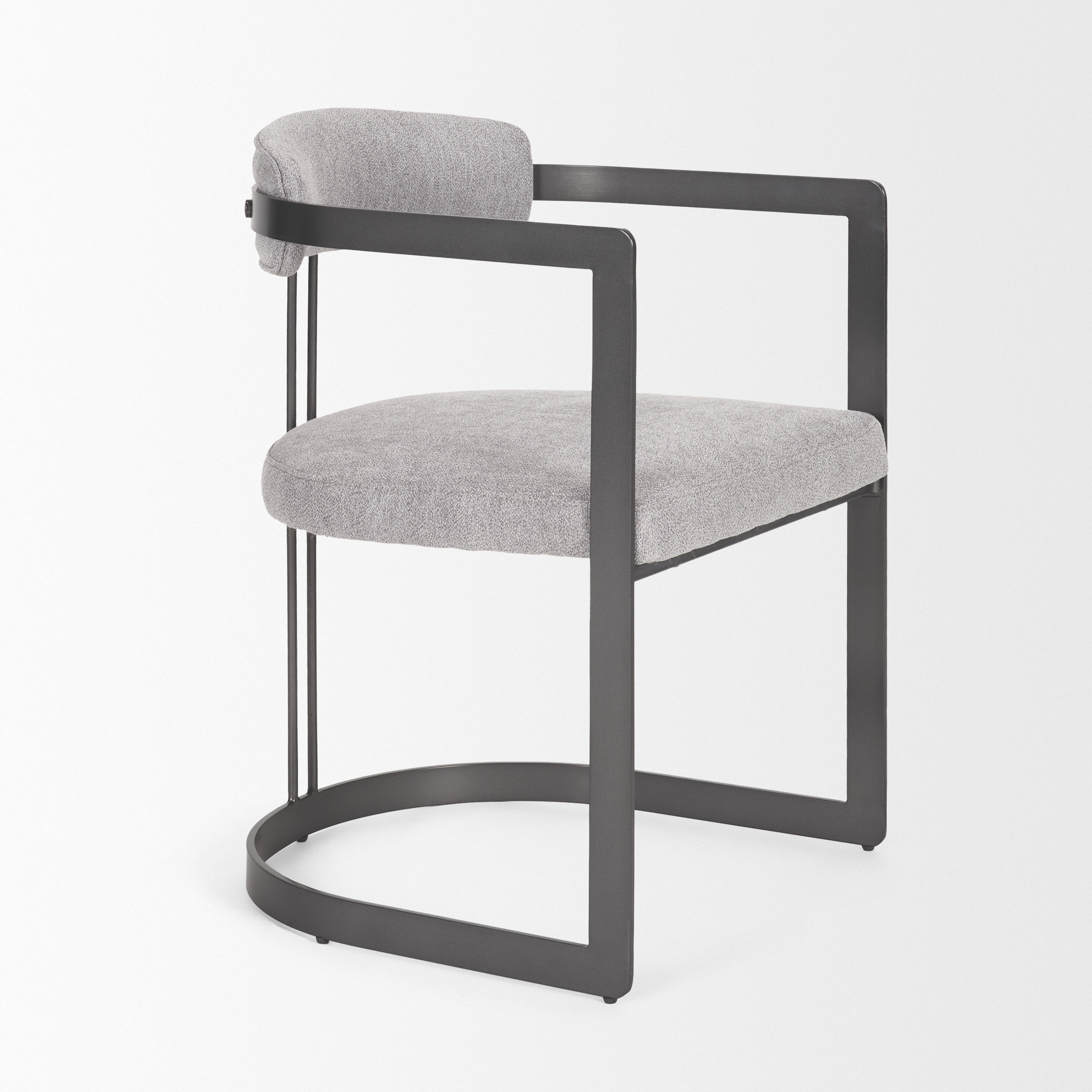 hollyfield ii gray fabric seat w/ gray iron frame dining chair