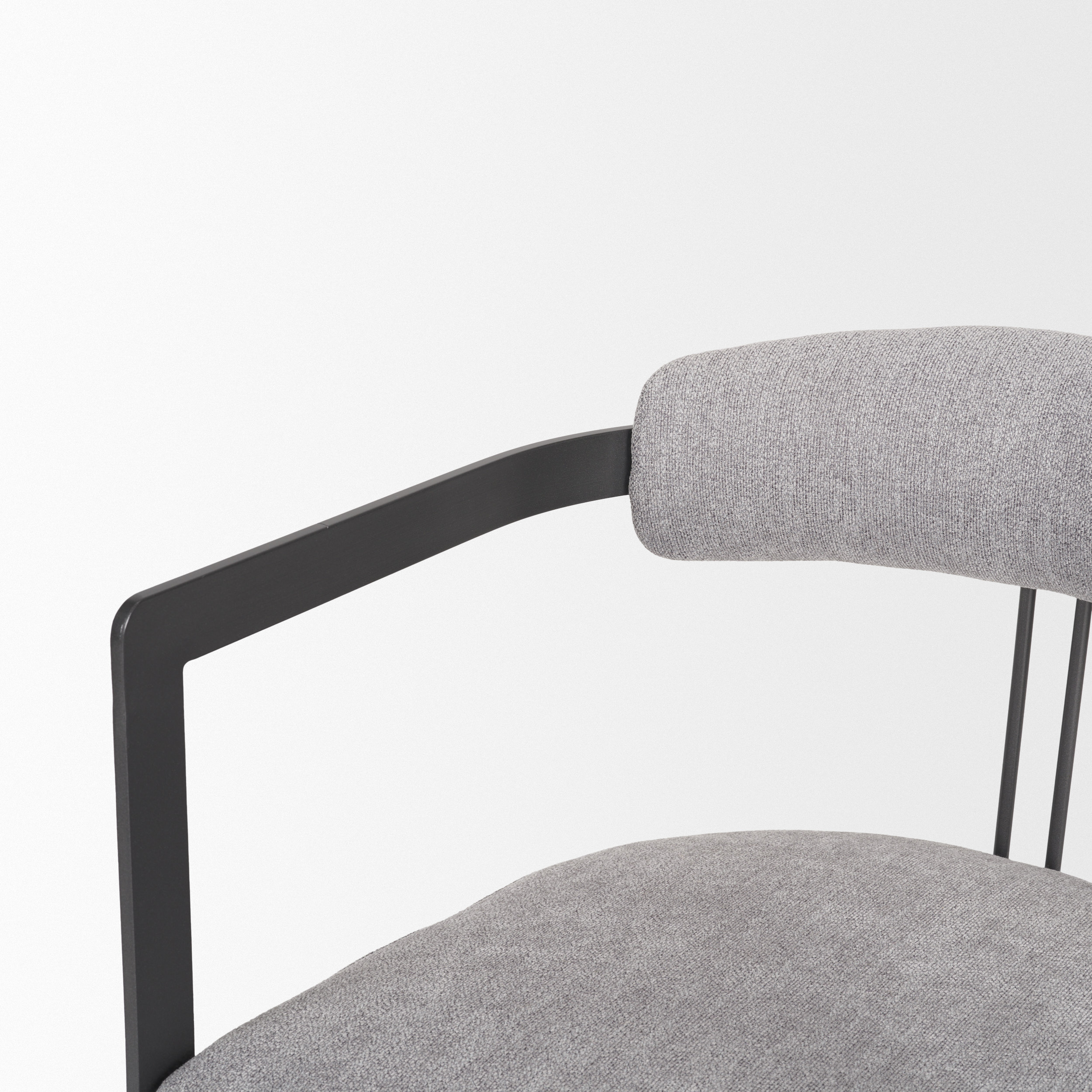 hollyfield ii gray fabric seat w/ gray iron frame dining chair