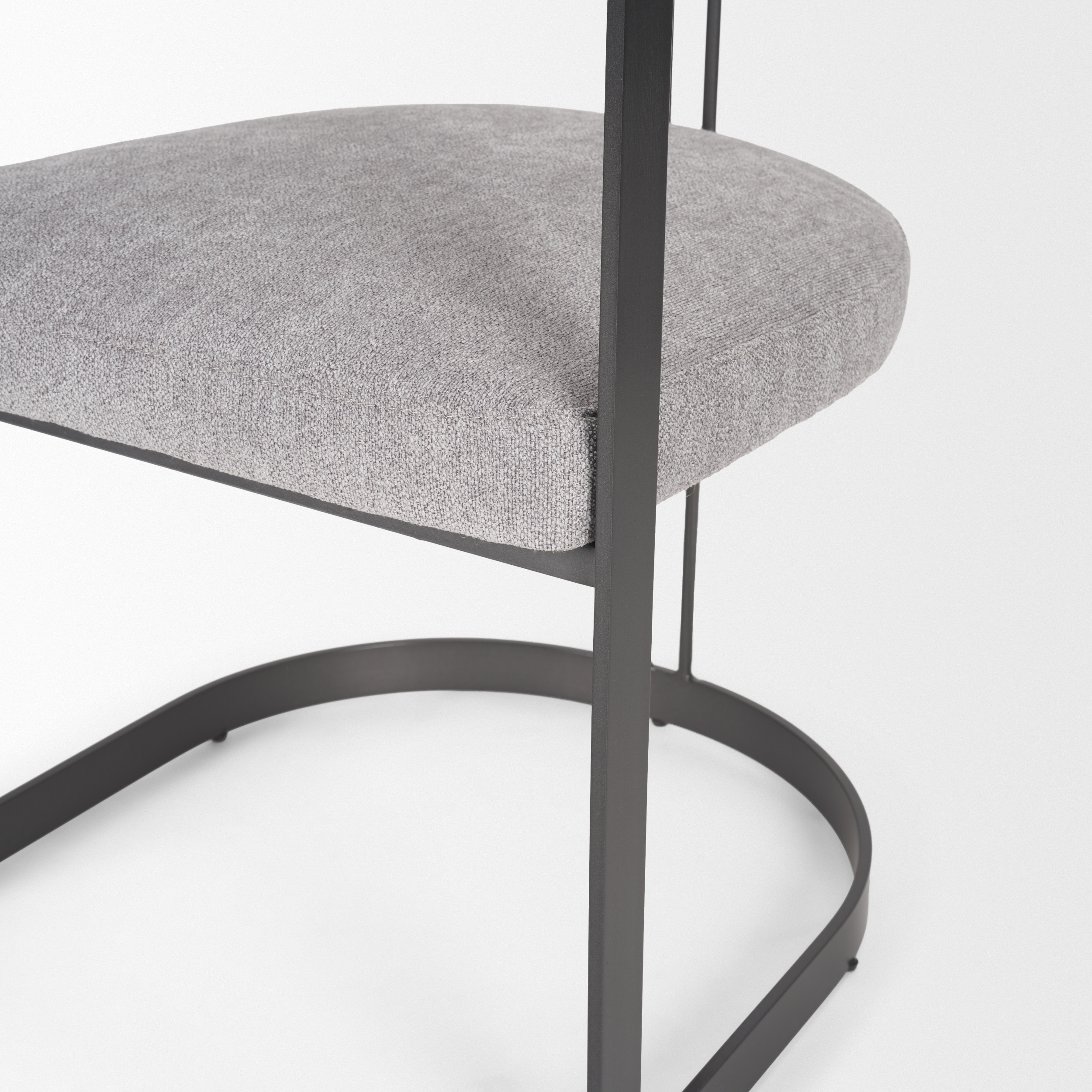 hollyfield ii gray fabric seat w/ gray iron frame dining chair