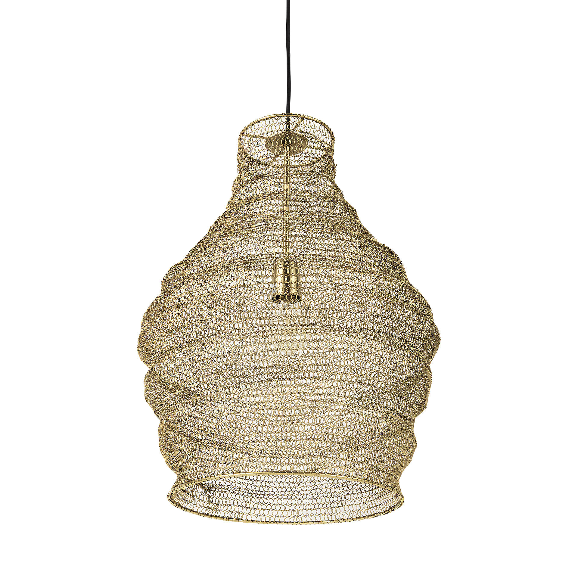 halycon 16.0l x 16.0w x 20.0h gold mesh and iron pendant light