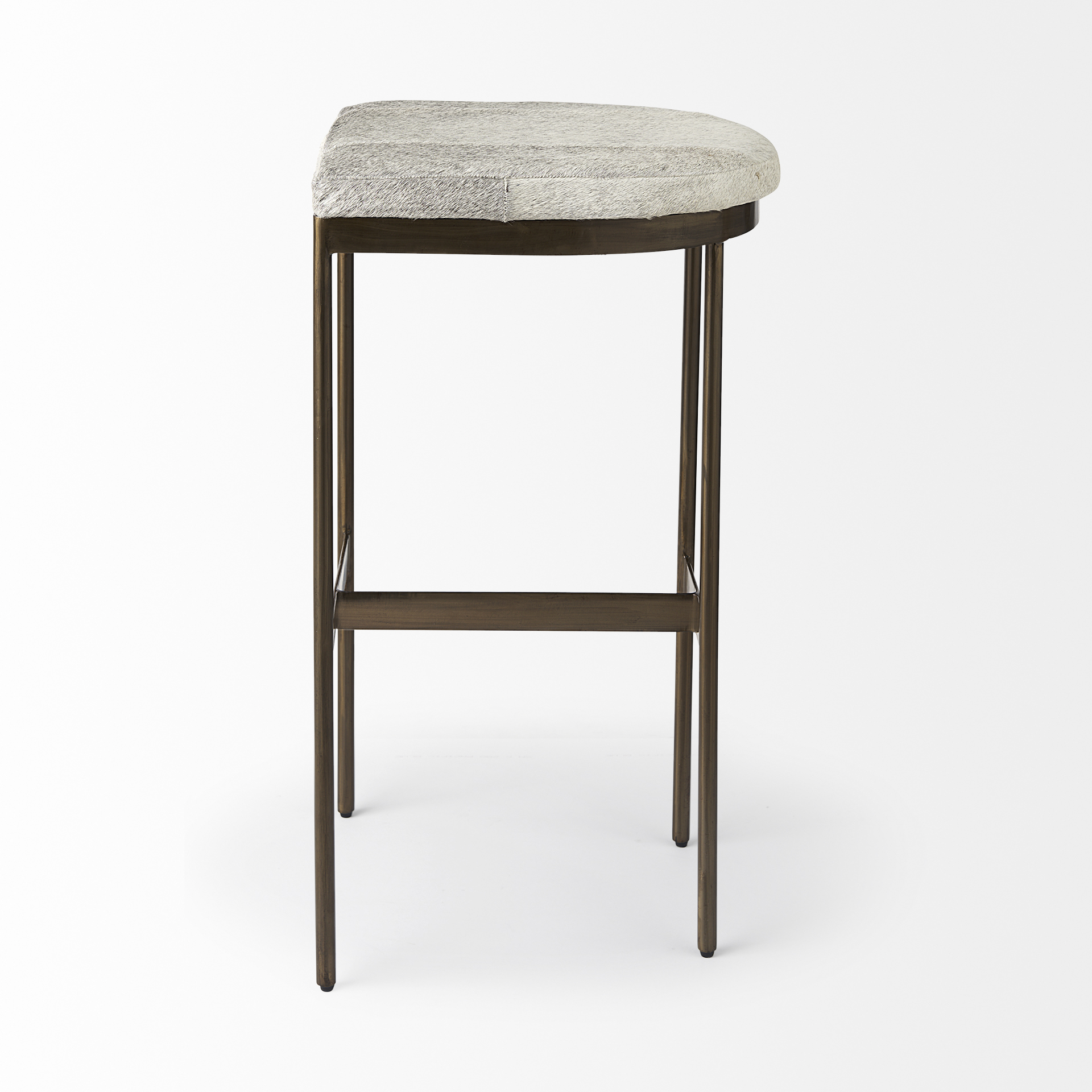 millie 16.75 x 17.75 x 30 hair-on-hide seat w/ gold frame bar stool