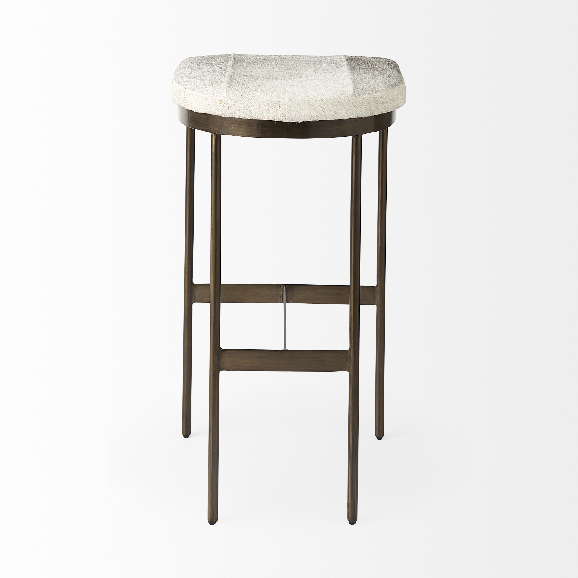 millie 16.75 x 17.75 x 30 hair-on-hide seat w/ gold frame bar stool