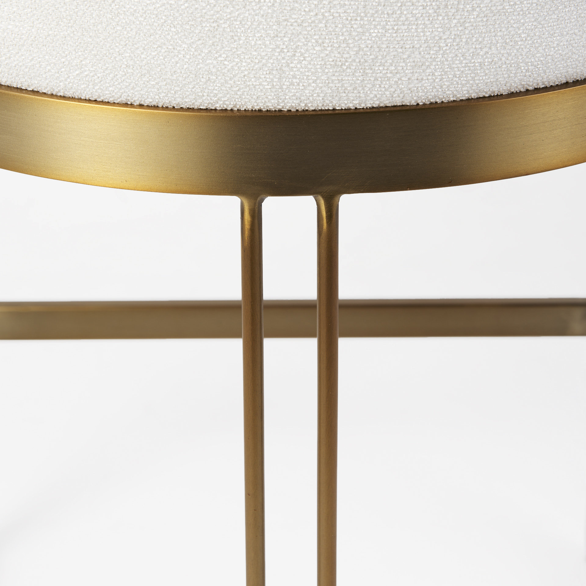 hollyfield ii cream fabric seat w/ gold metal base counter stool