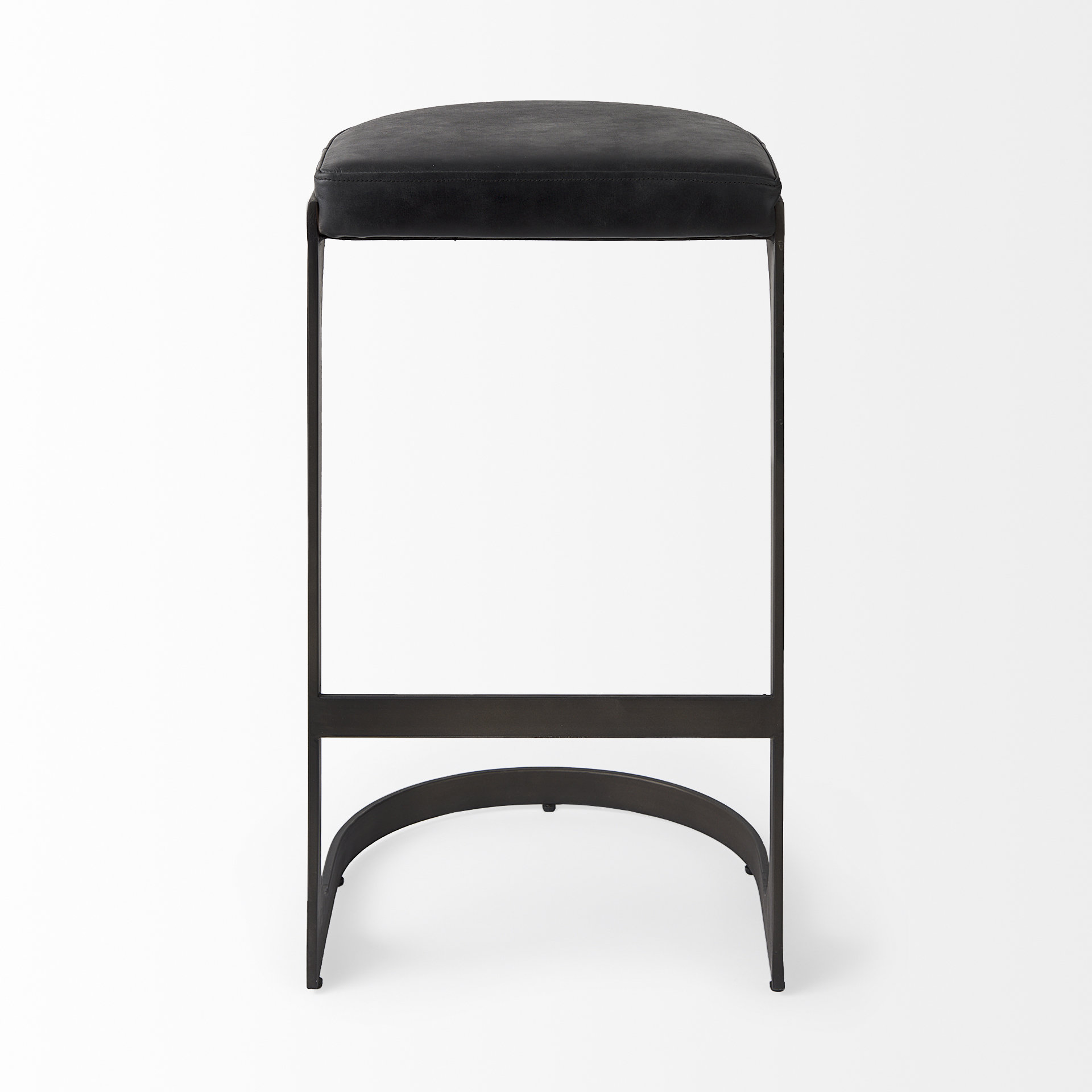 tyson 17l x 18w x 31h black leather w/ metal frame bar stool