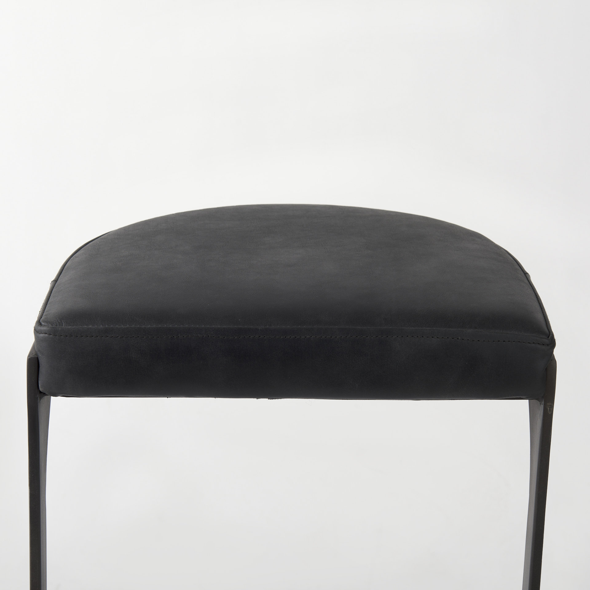 tyson 17l x 18w x 31h black leather w/ metal frame bar stool