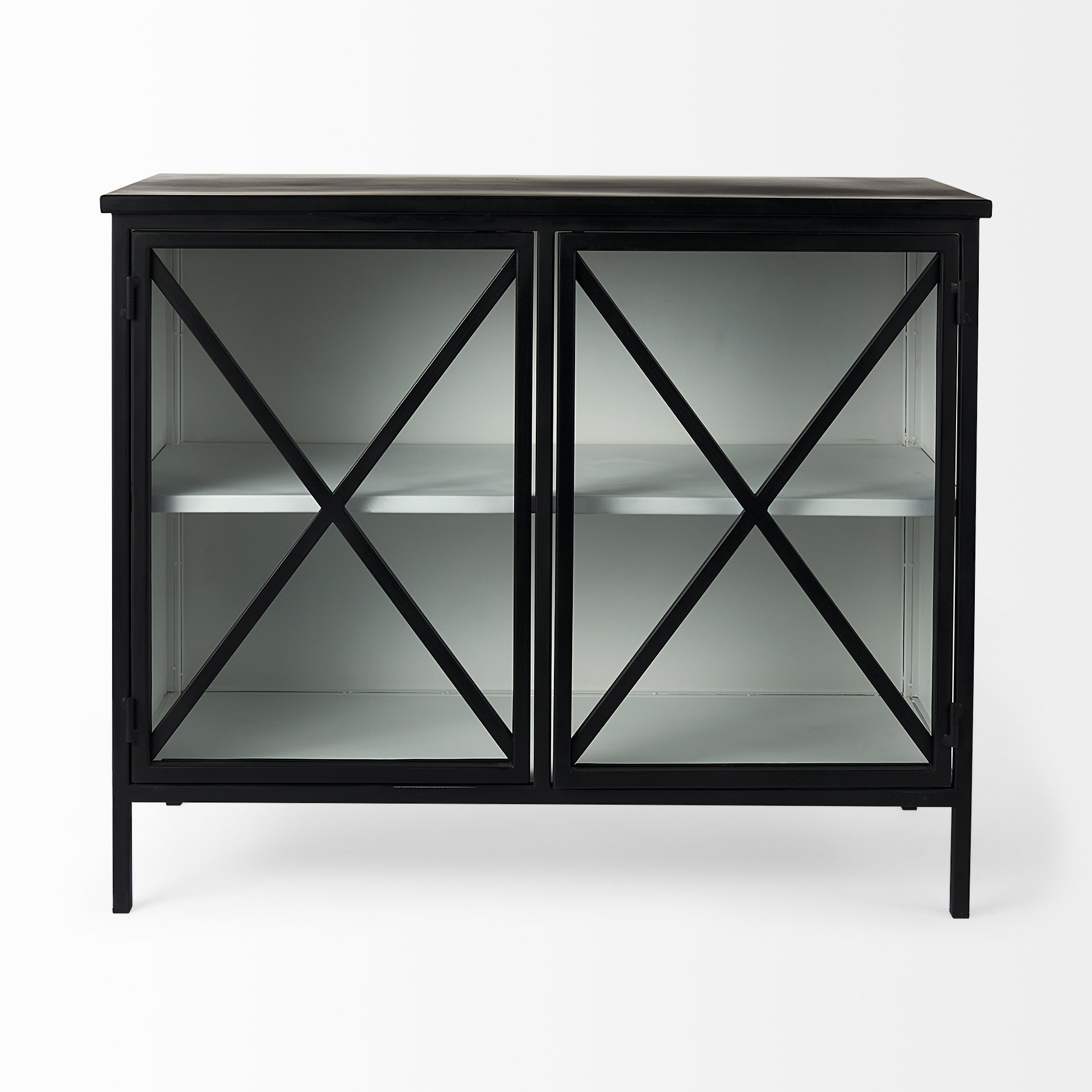 aurelia two door glass cabinet