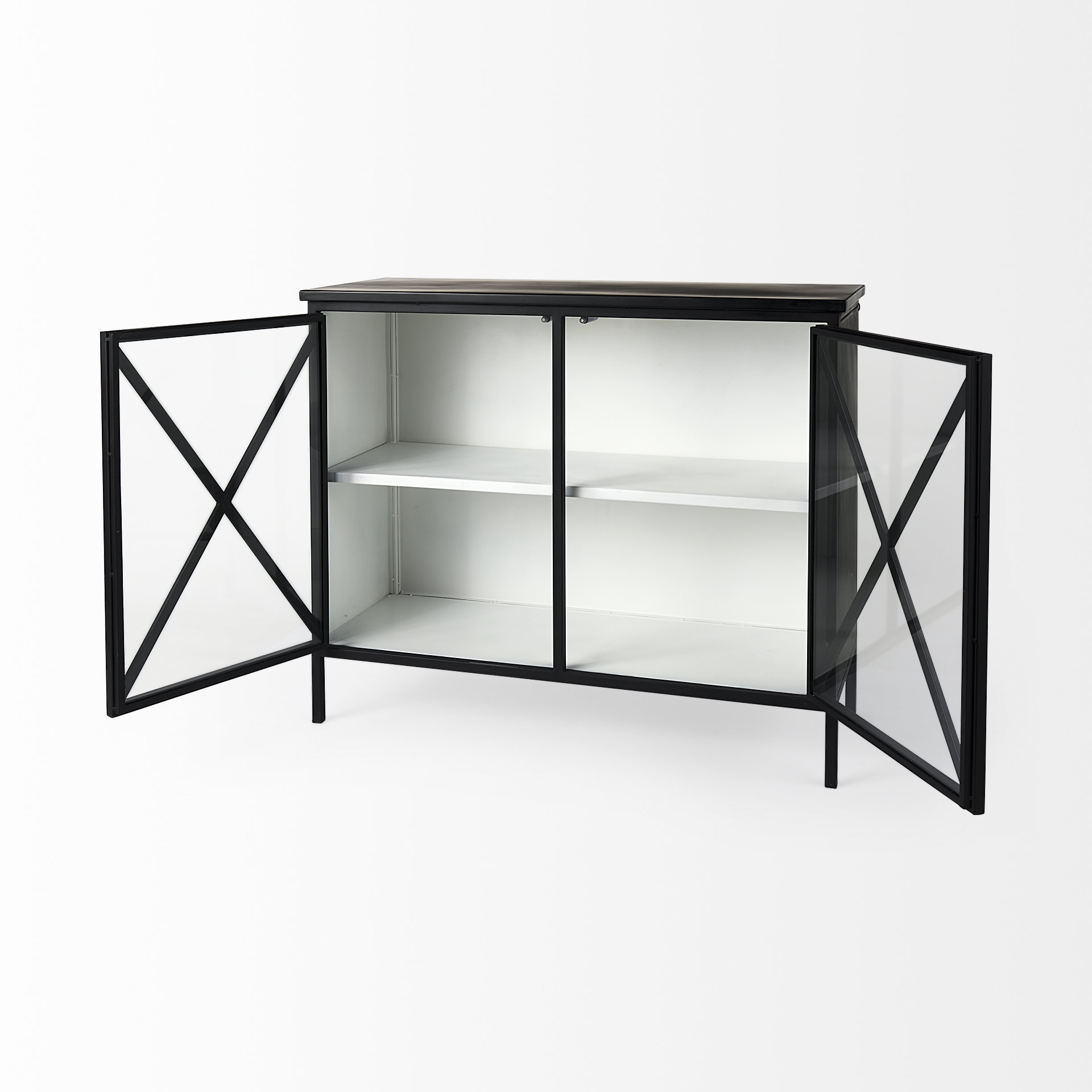 aurelia two door glass cabinet