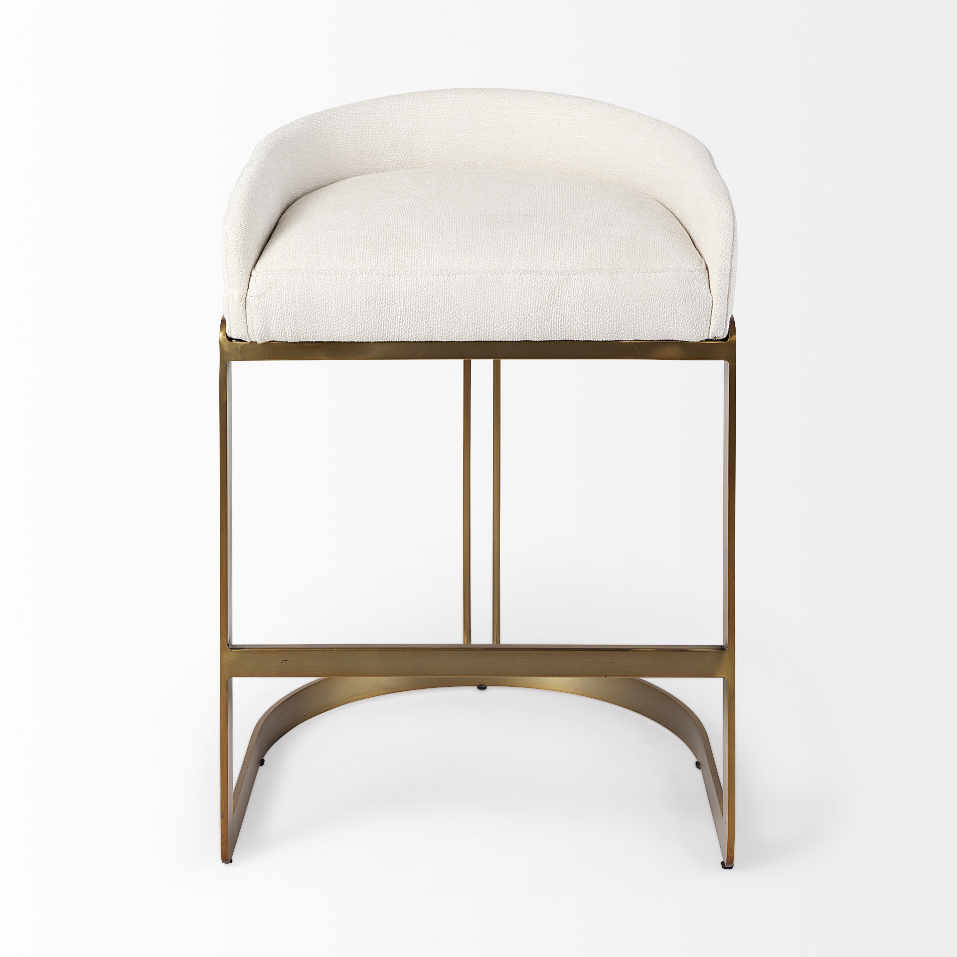 hollyfield ii cream fabric seat w/ gold metal base counter stool