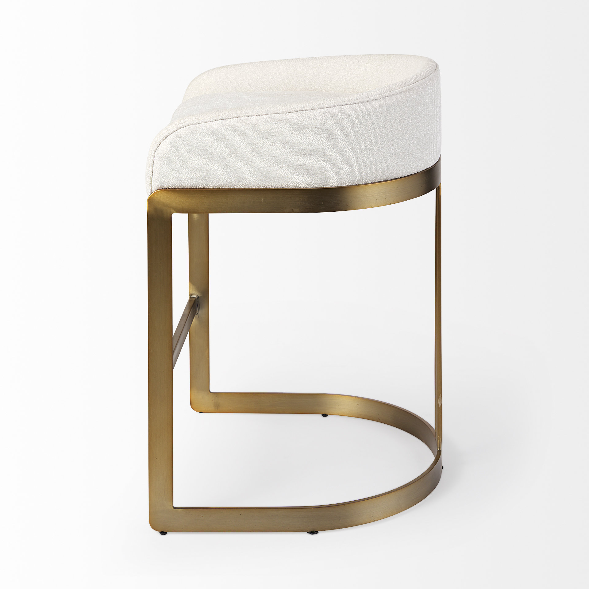 hollyfield ii cream fabric seat w/ gold metal base counter stool
