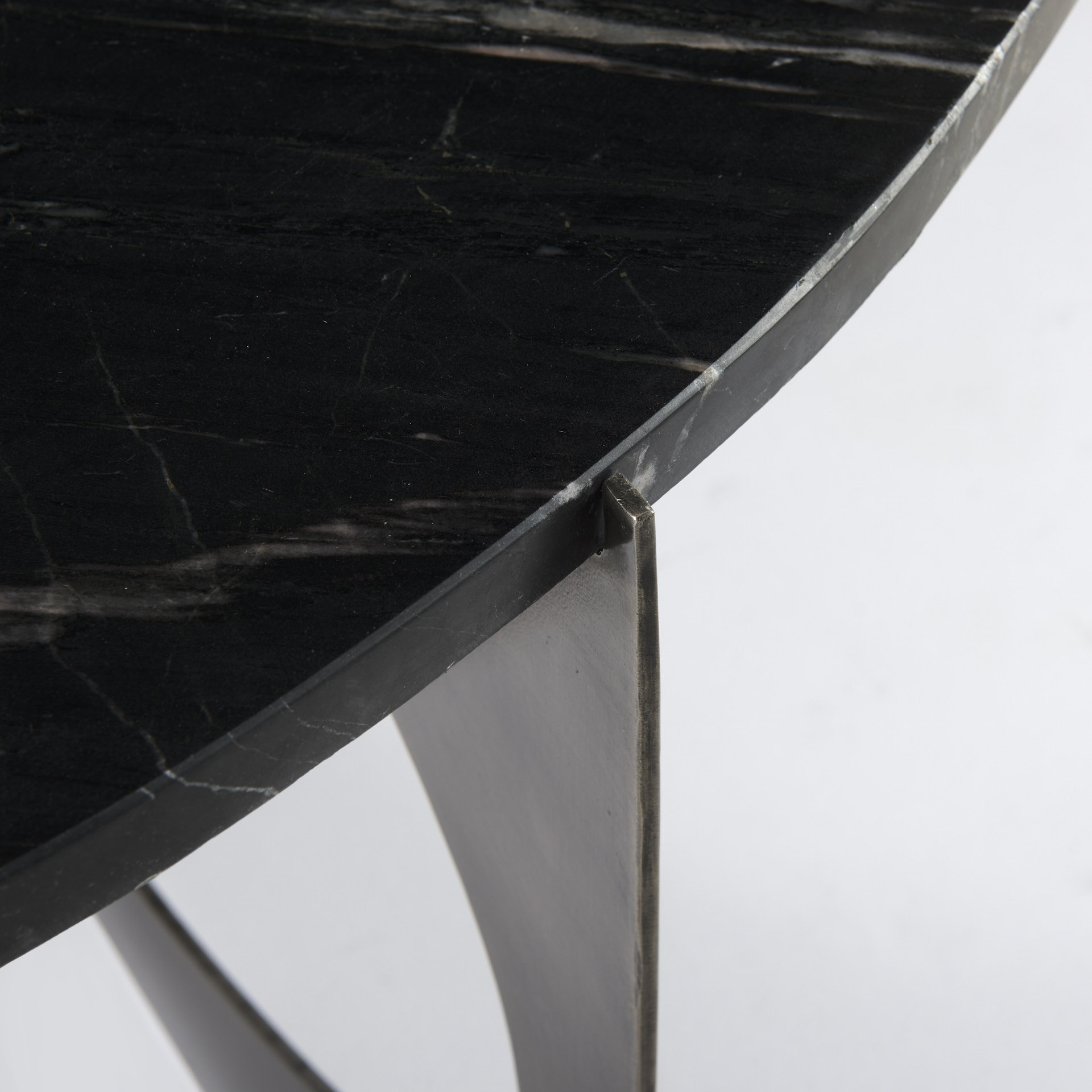 reinhold iii black marble top iron coffee table