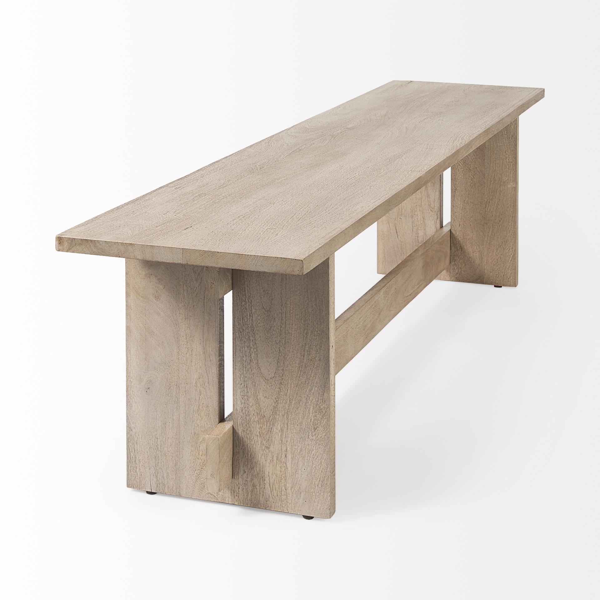 aida 18h light gray wood dining bench