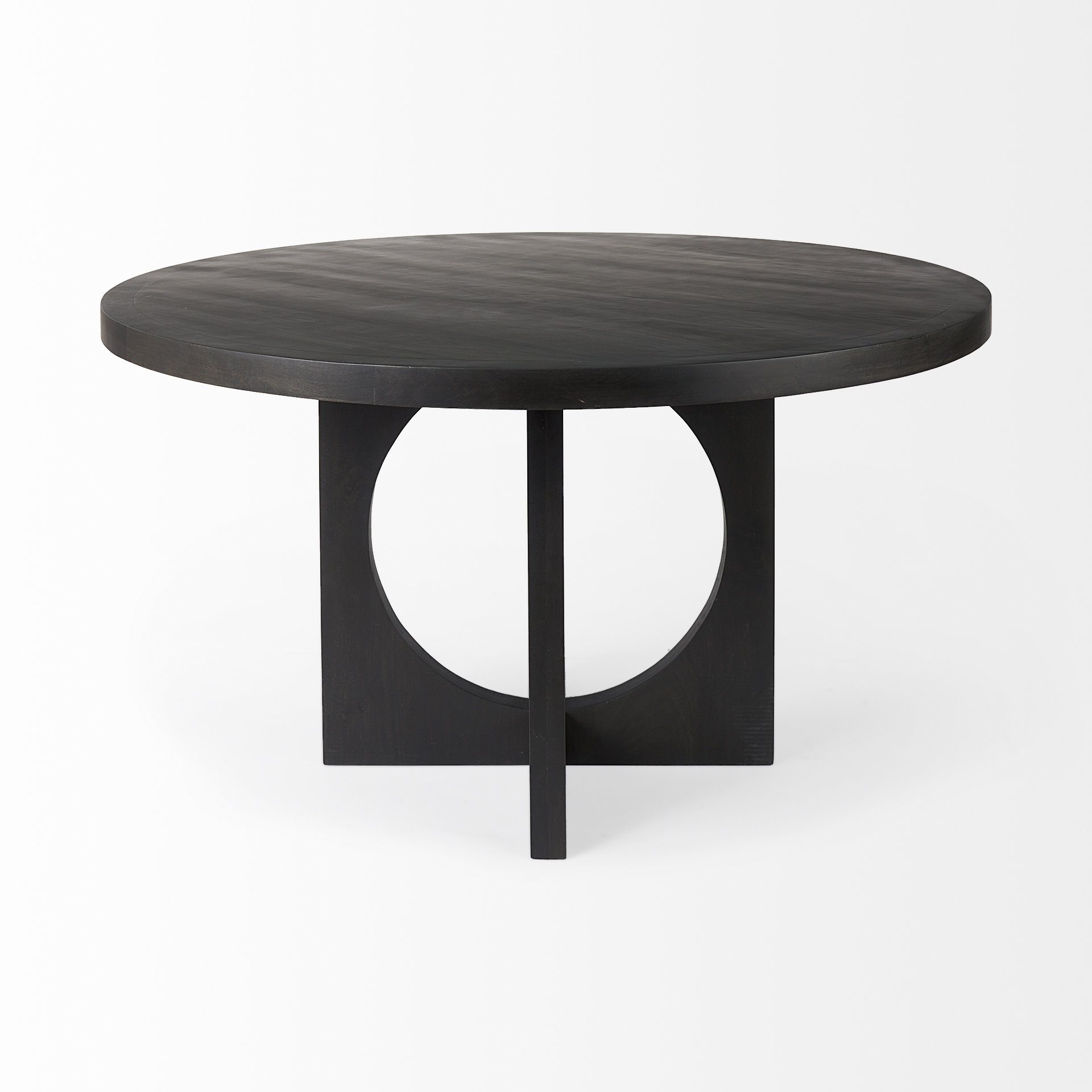 liesl 54.l x 54.0w x 30.0h black wood w/ circular top dining table