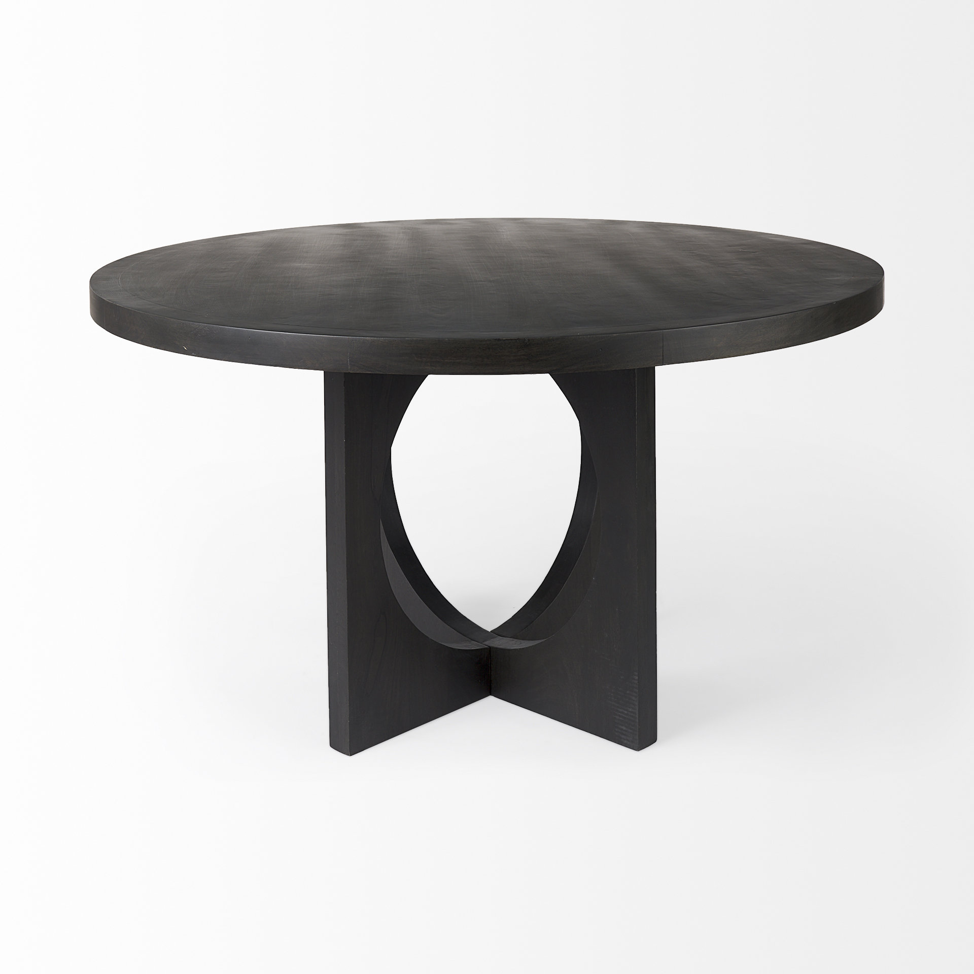 liesl 54.l x 54.0w x 30.0h black wood w/ circular top dining table
