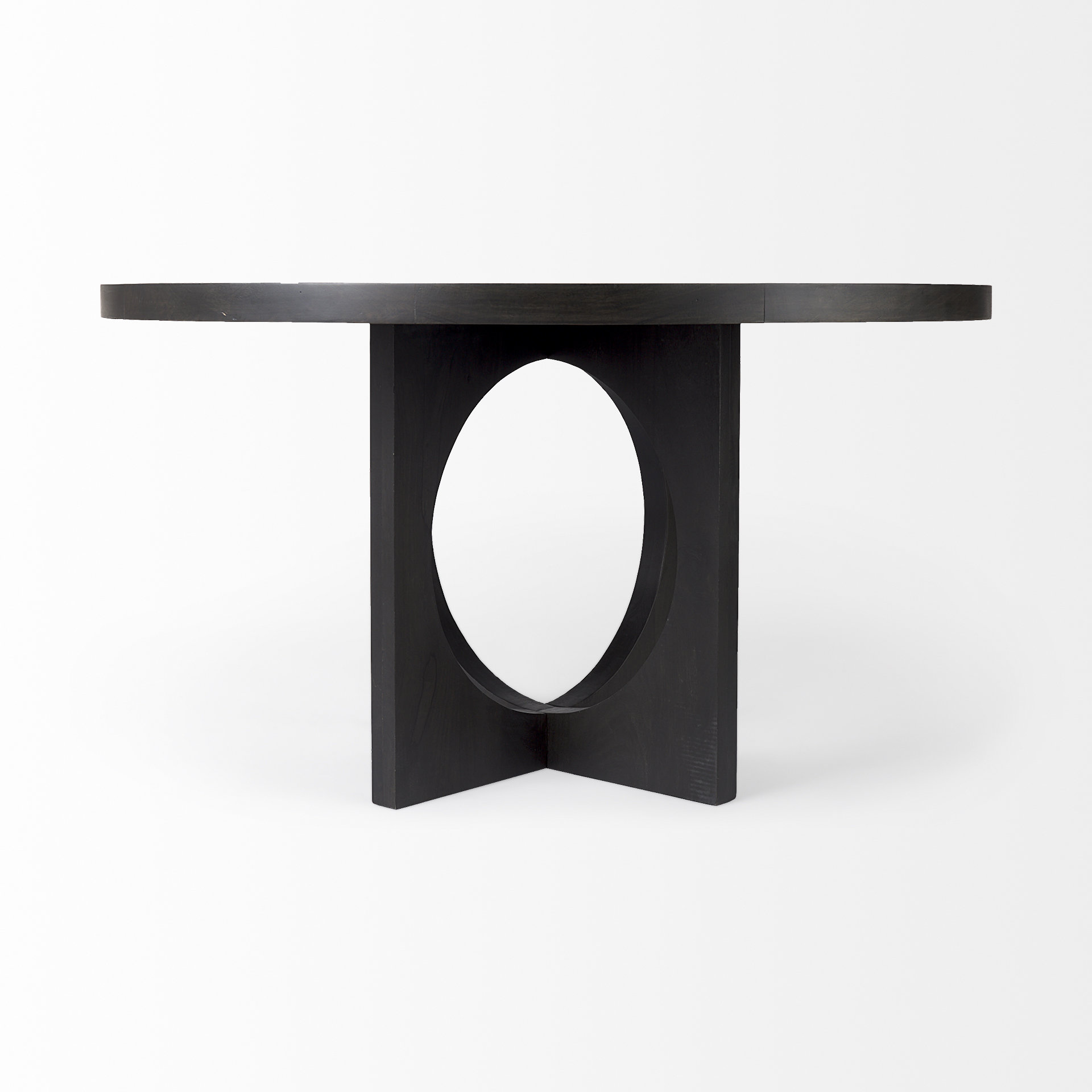 liesl 54.l x 54.0w x 30.0h black wood w/ circular top dining table