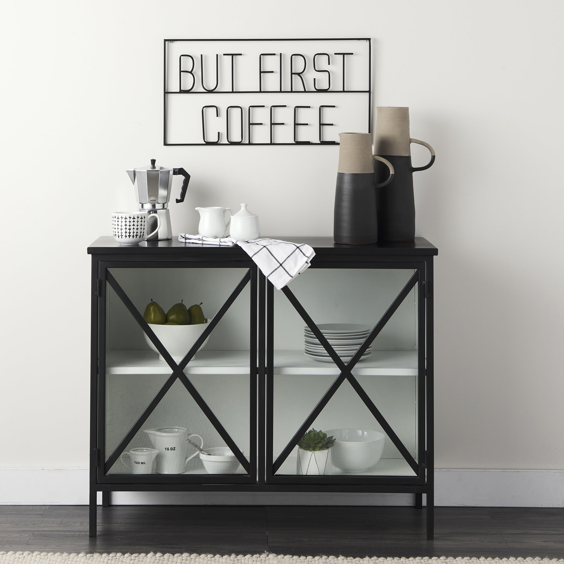 aurelia two door glass cabinet