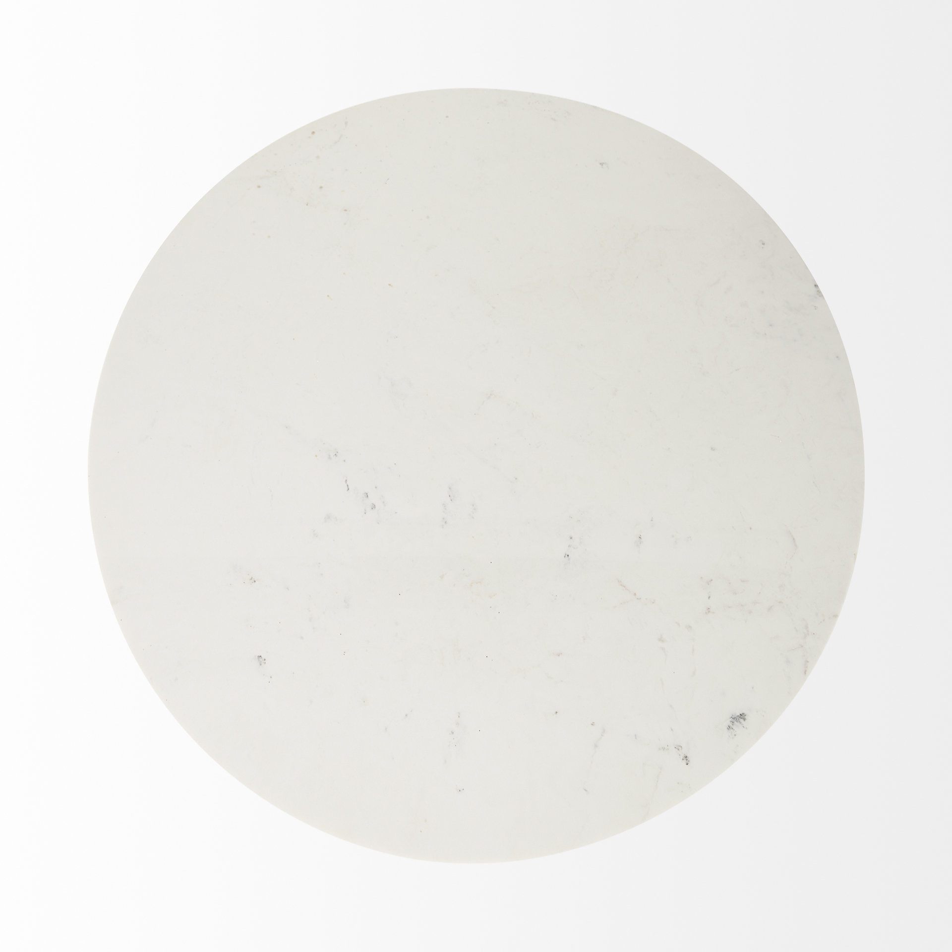maxwell 48l x 48w x 30h white marble round top w/ black metal and wood pedestal base dining table