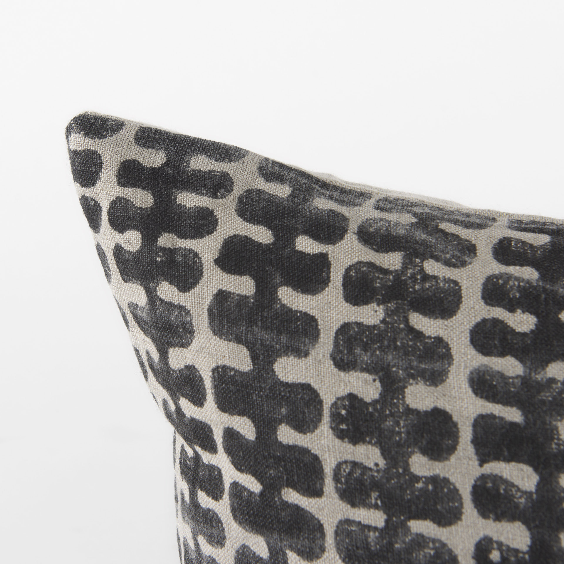 miriam 13l x 21w beige and black fabric patterned decorative pillow cover