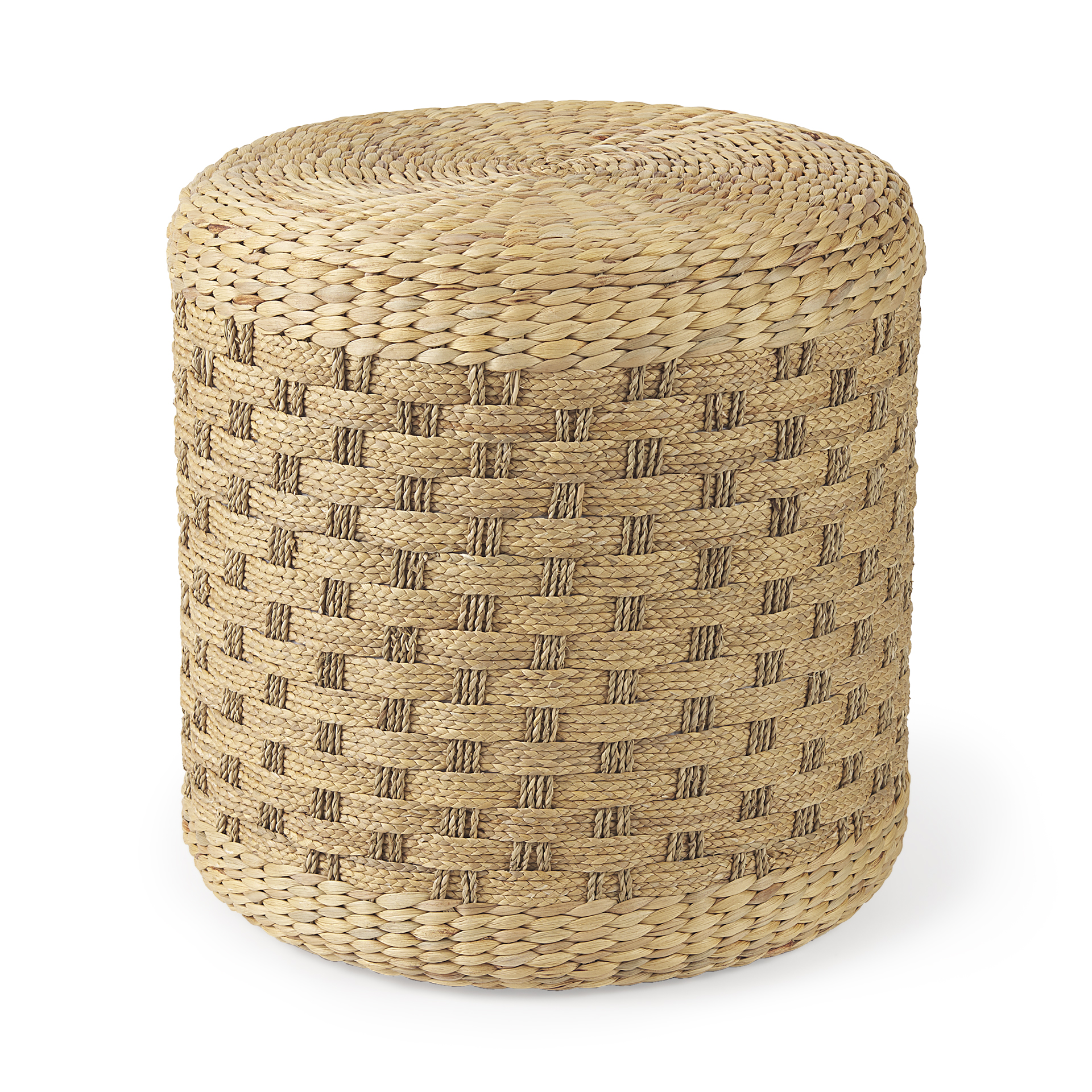 michelle 17.7l x 17.7w x 17.7h light brown woven seagrass round pouf