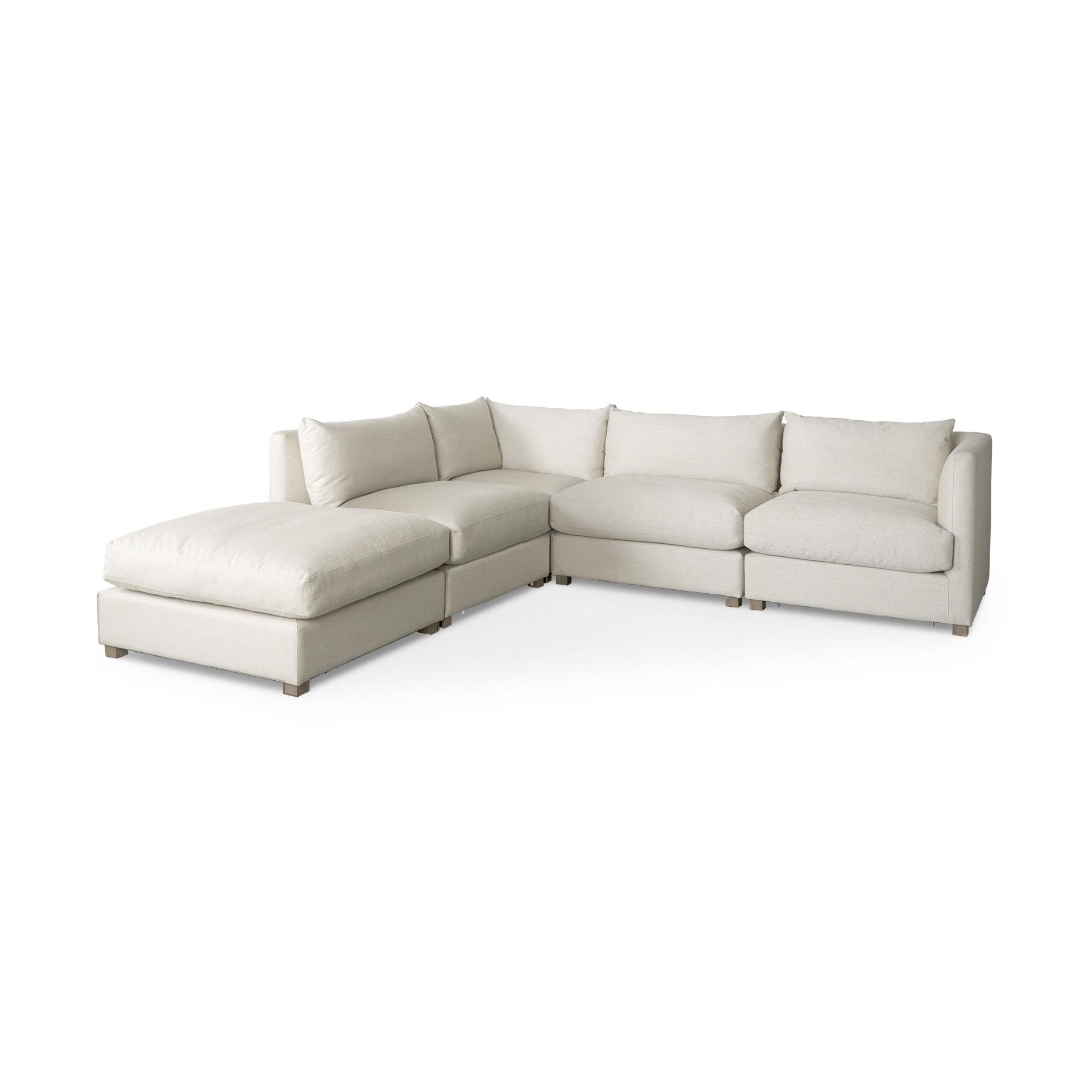 valence 38.6l x 26.0w x 17.7h beige 2/3 ottoman sectional piece
