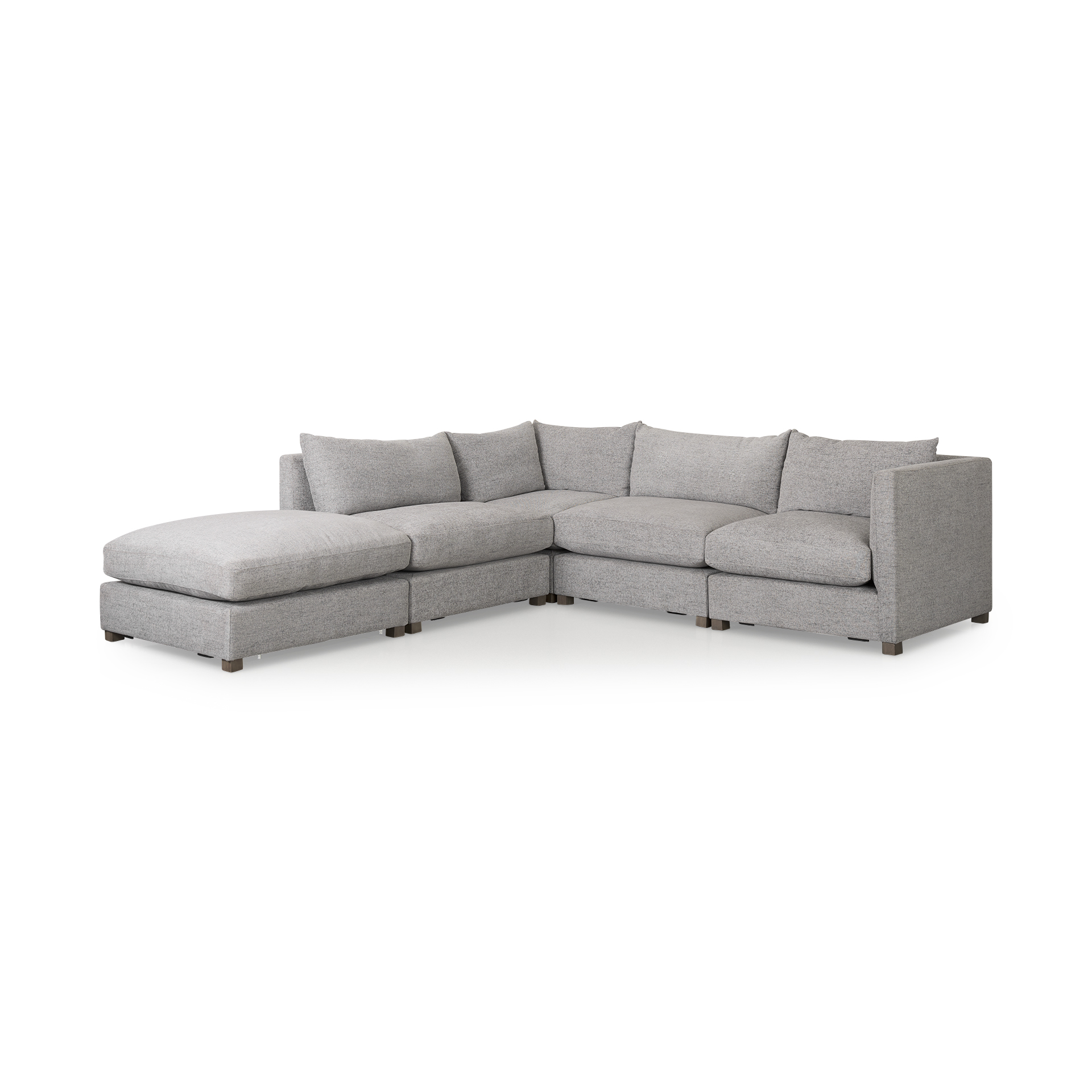 valence 38.6l x 26.0w x 17.7h medium gray 2/3 ottoman sectional piece
