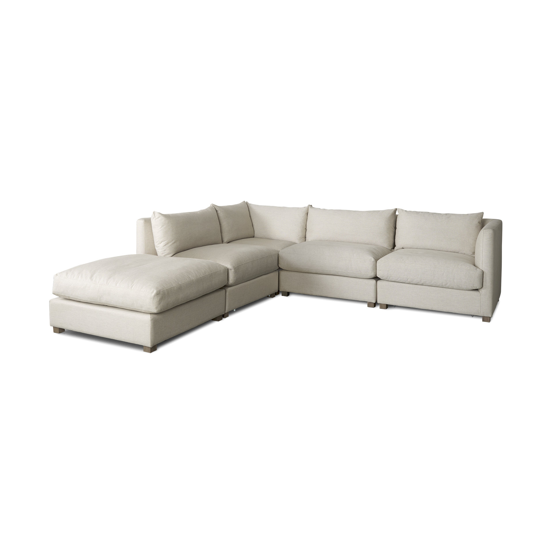 valence beige arm pillow sectional piece