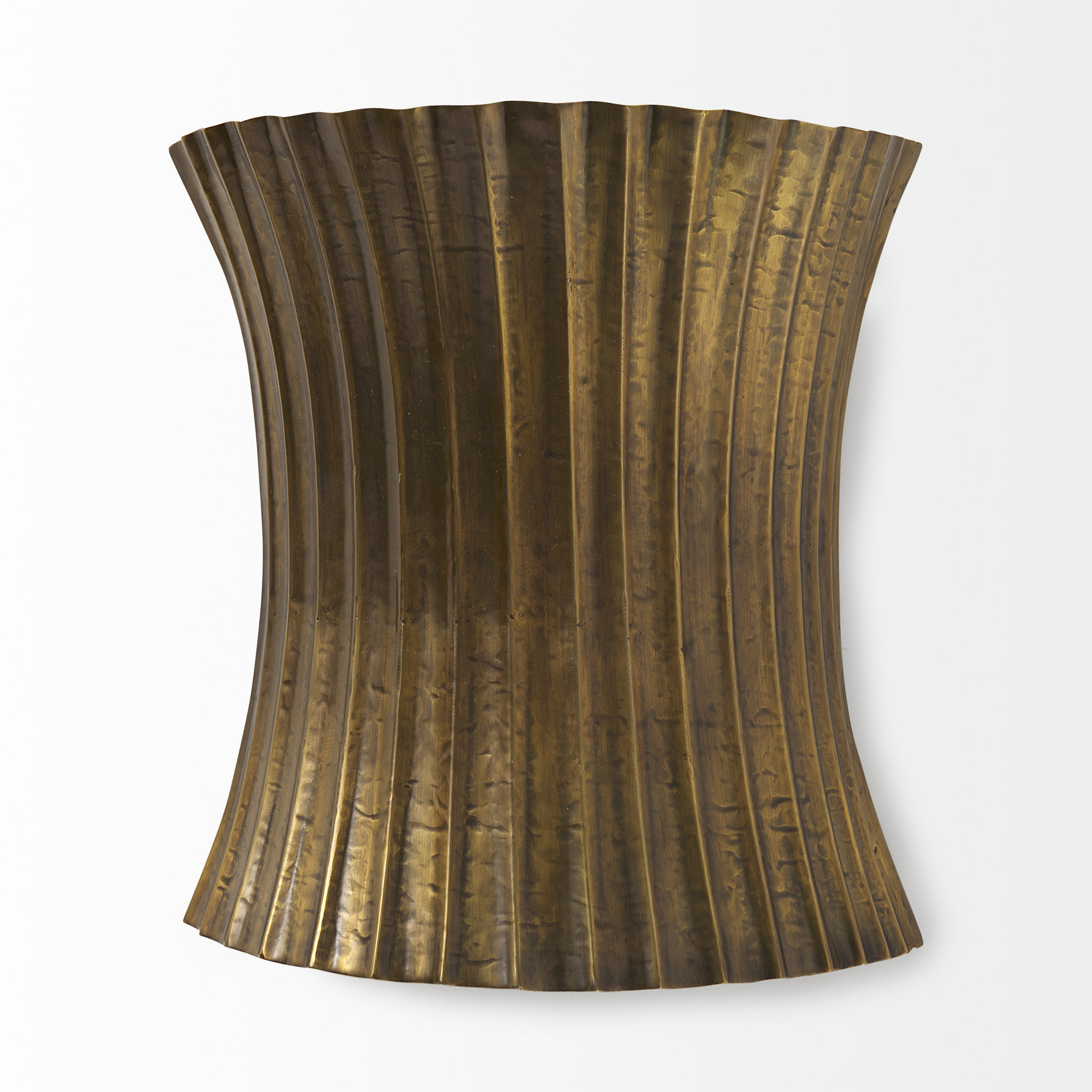 letitia 10.5l x 5.5w x 11.0h gold hammered metal fan wall sconce