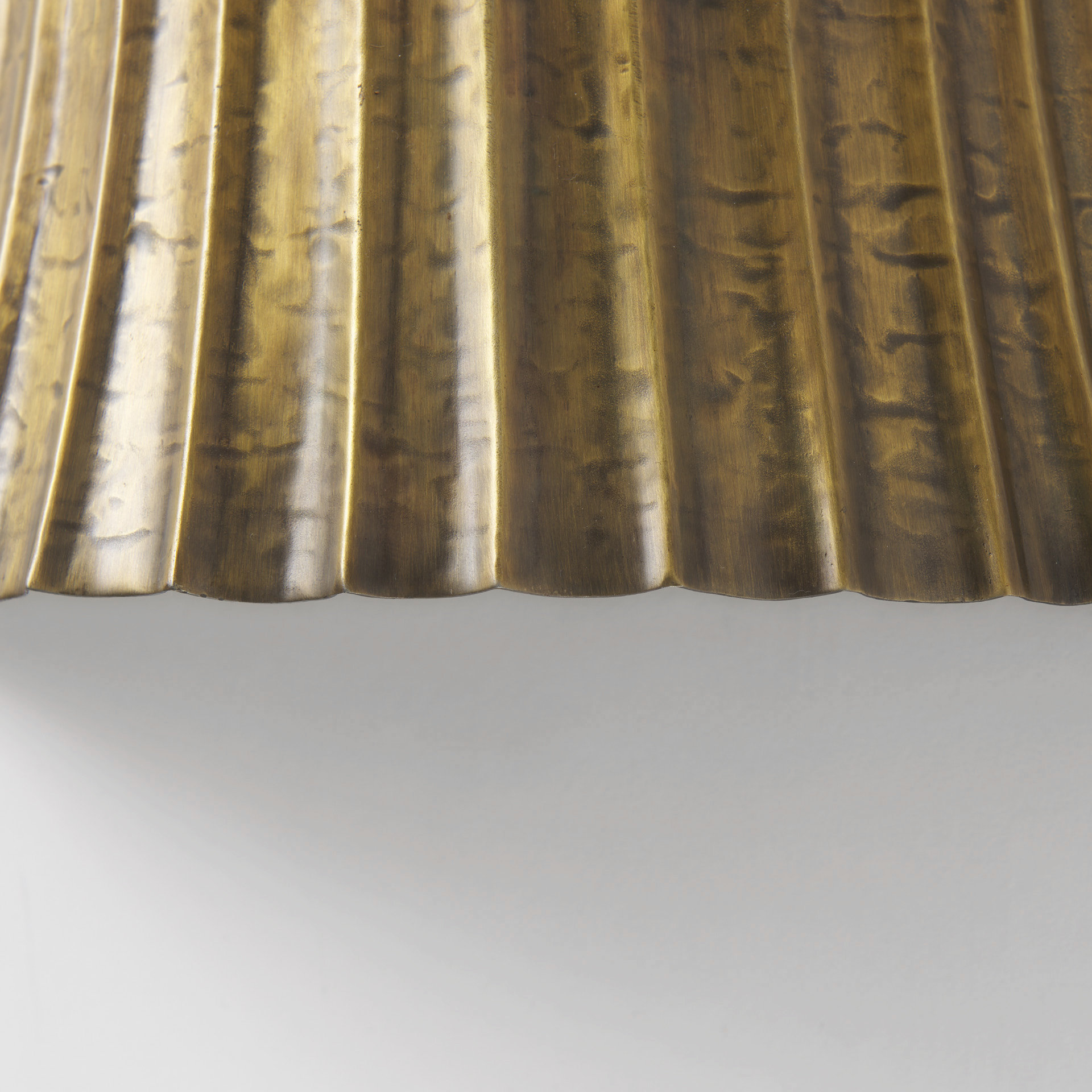 letitia 10.5l x 5.5w x 11.0h gold hammered metal fan wall sconce