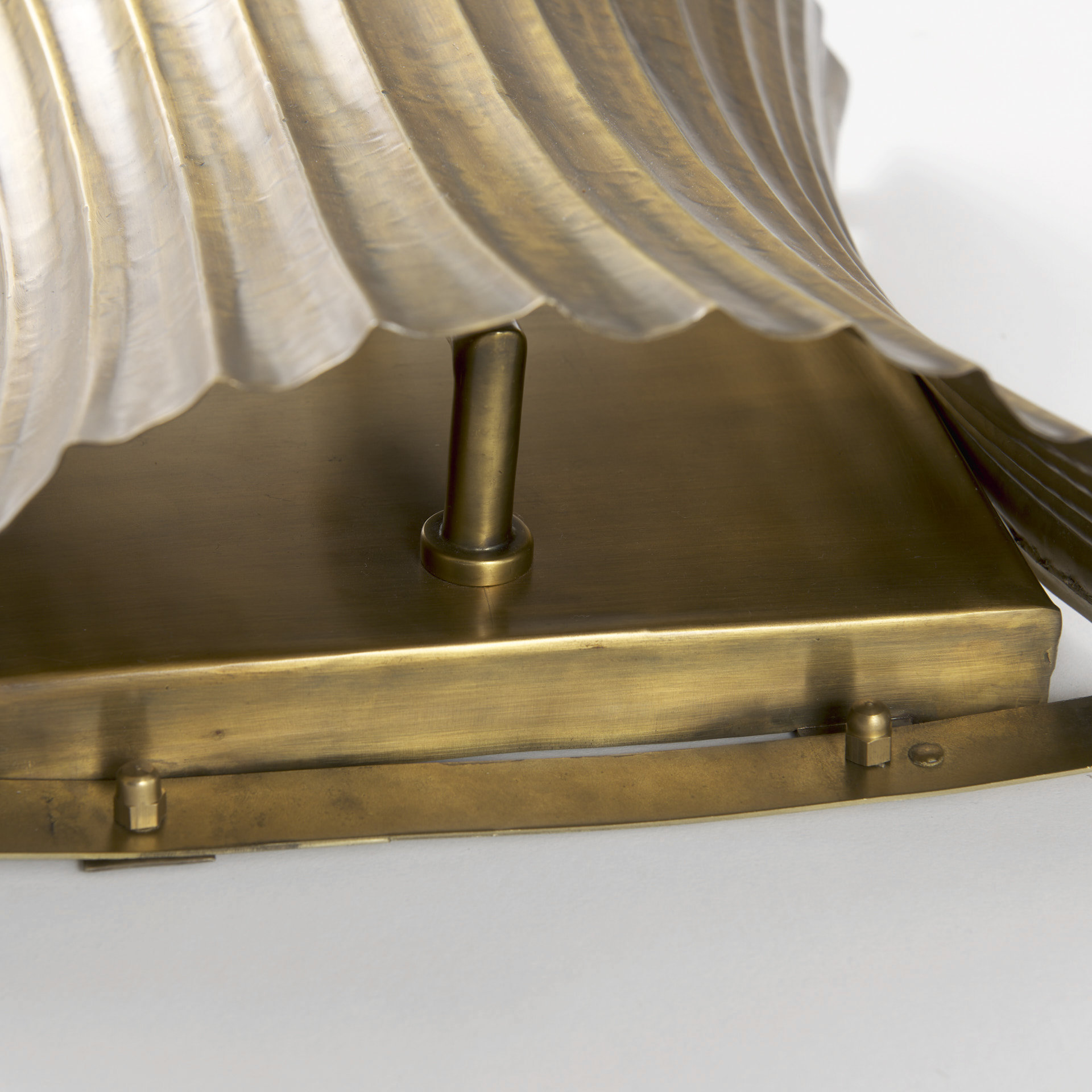 letitia 10.5l x 5.5w x 11.0h gold hammered metal fan wall sconce