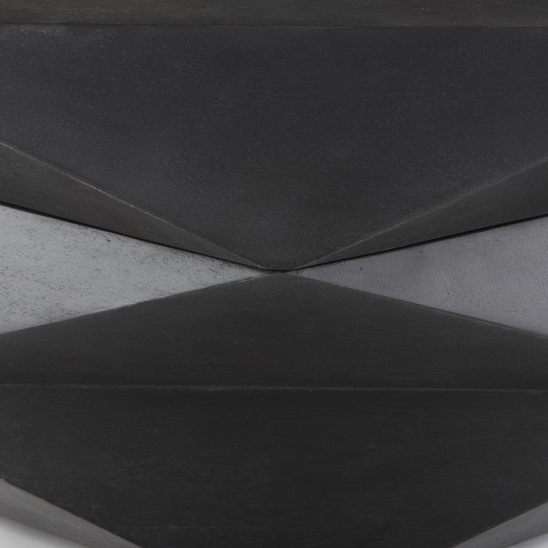 arreto black solid wood hexagonal storage coffee table