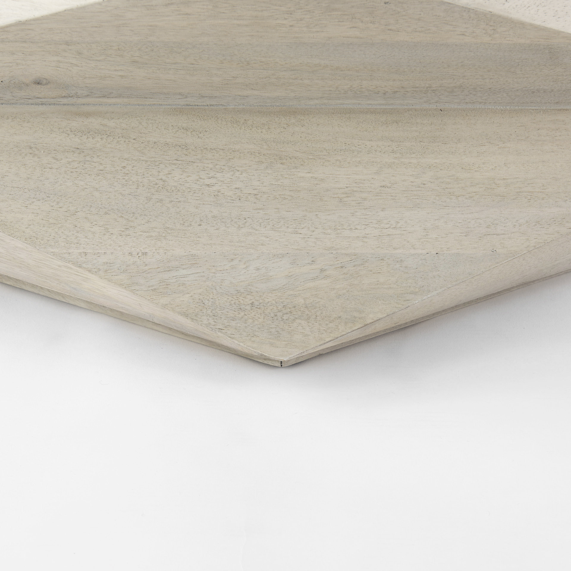 arreto natural solid wood hexagonal storage coffee table