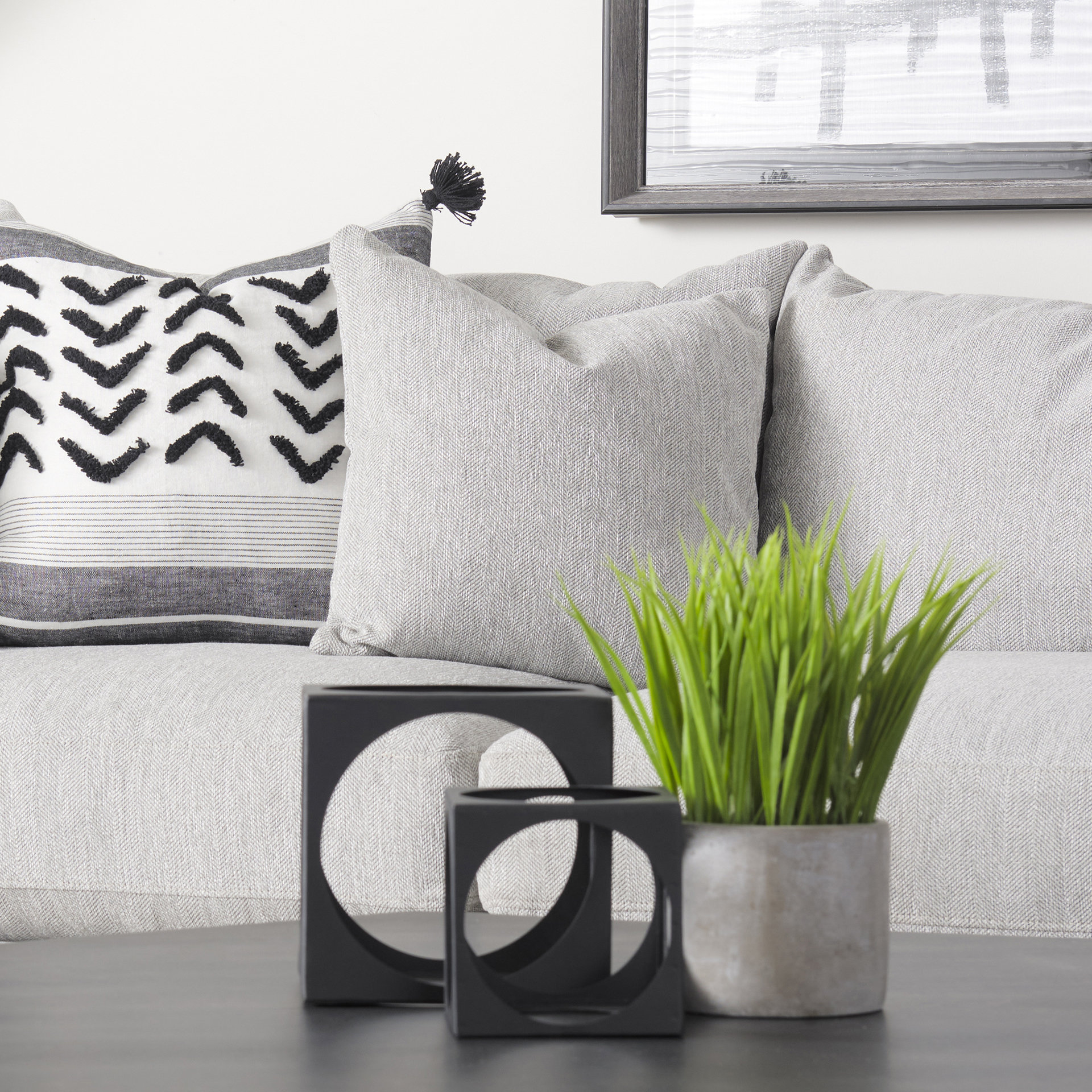 valence light gray throw pillow sectional piece