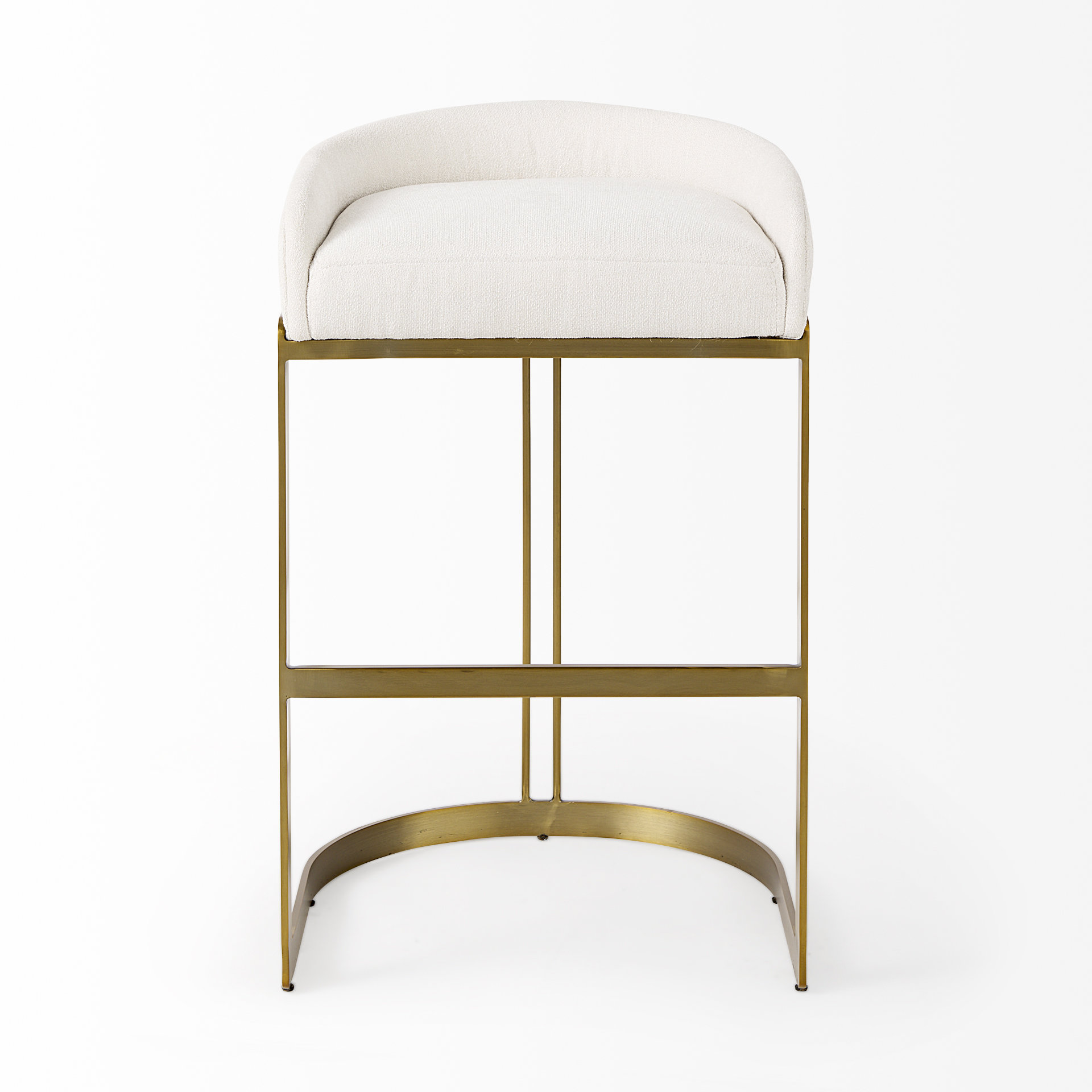 hollyfield ii cream fabric seat w/ gold metal base bar stool