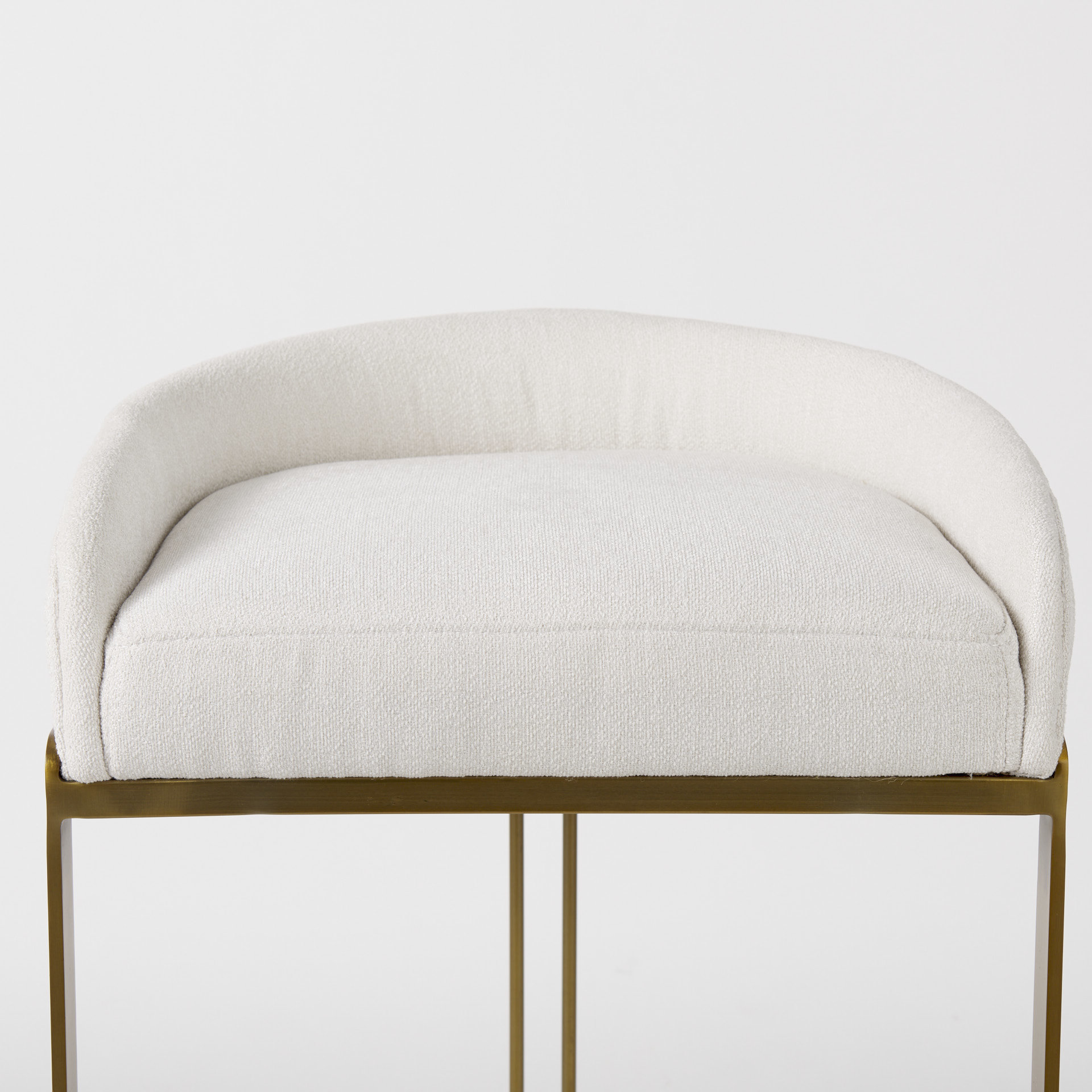 hollyfield ii cream fabric seat w/ gold metal base bar stool