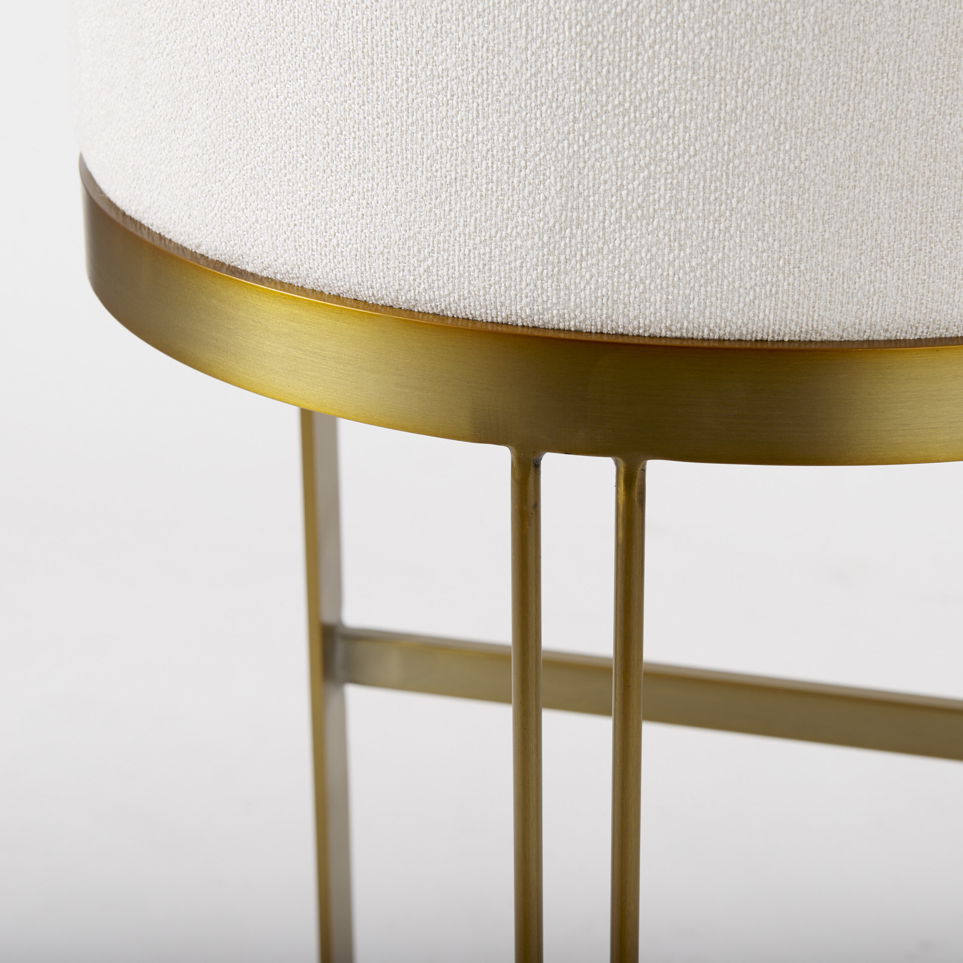 hollyfield ii cream fabric seat w/ gold metal base bar stool