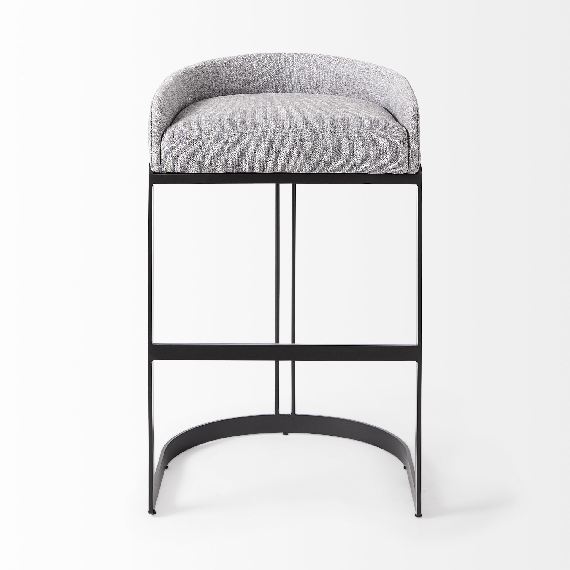 hollyfield ii gray fabric seat w/ gray metal base bar stool