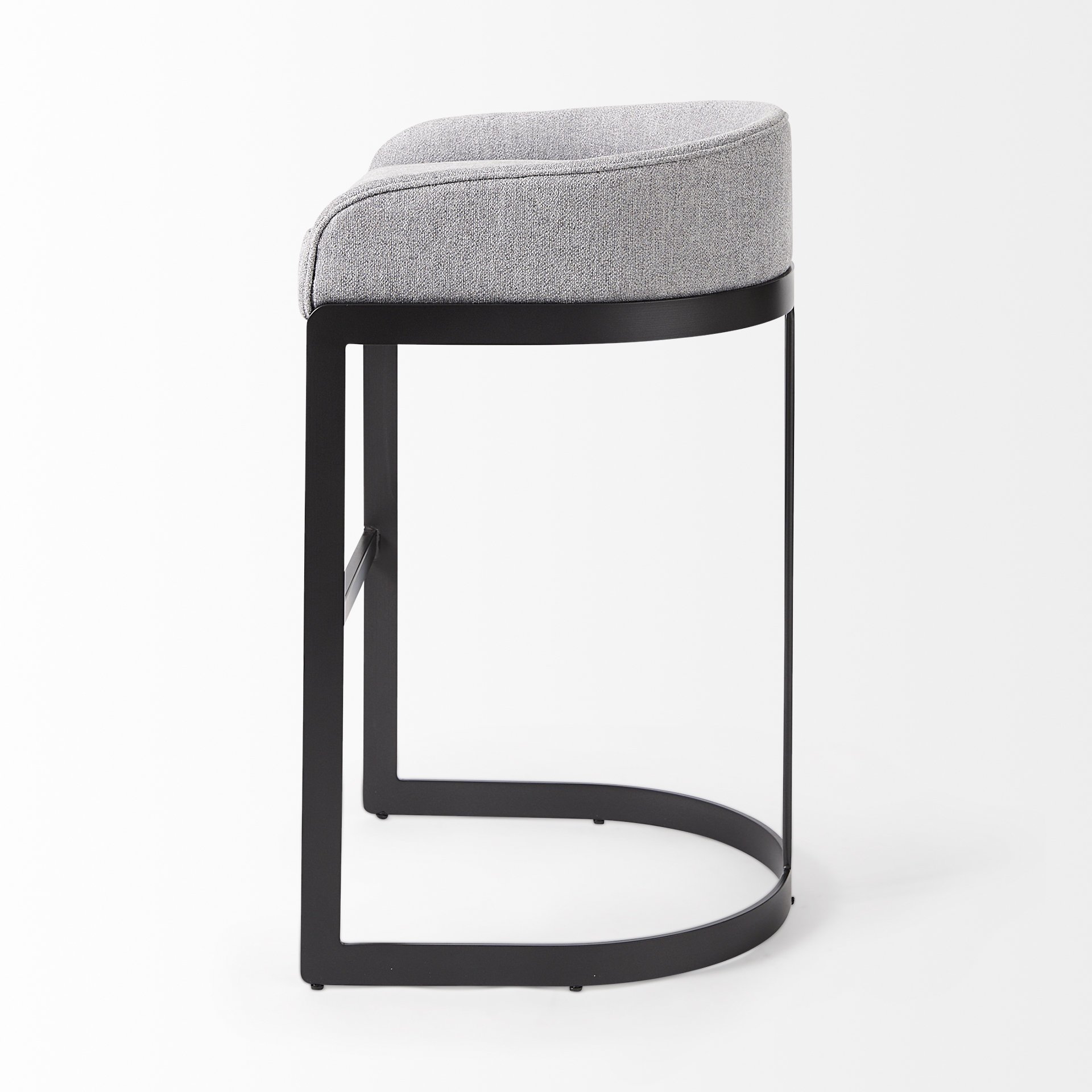 hollyfield ii gray fabric seat w/ gray metal base bar stool