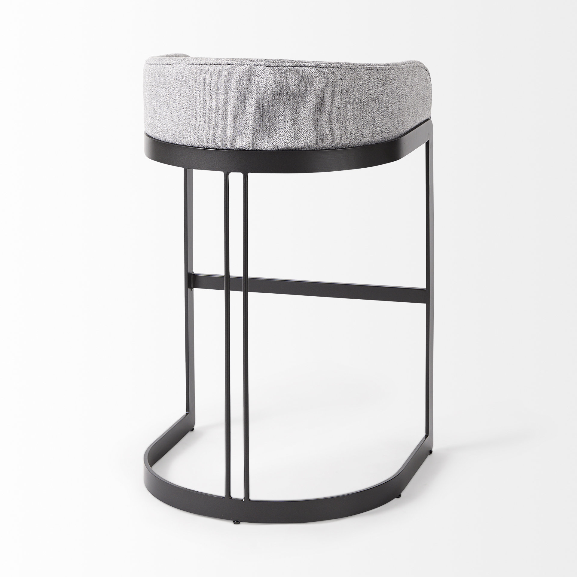 hollyfield ii gray fabric seat w/ gray metal base bar stool