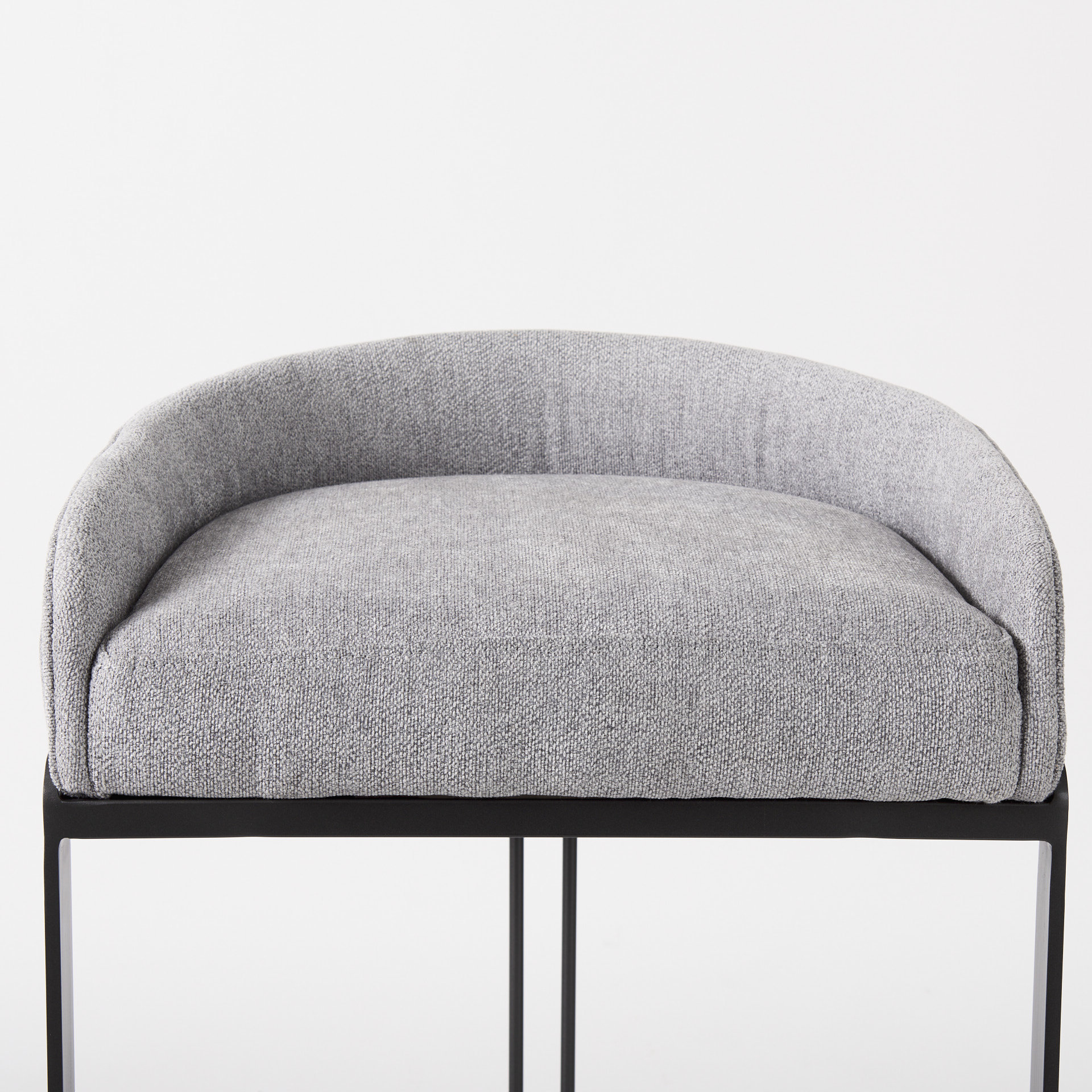 hollyfield ii gray fabric seat w/ gray metal base bar stool
