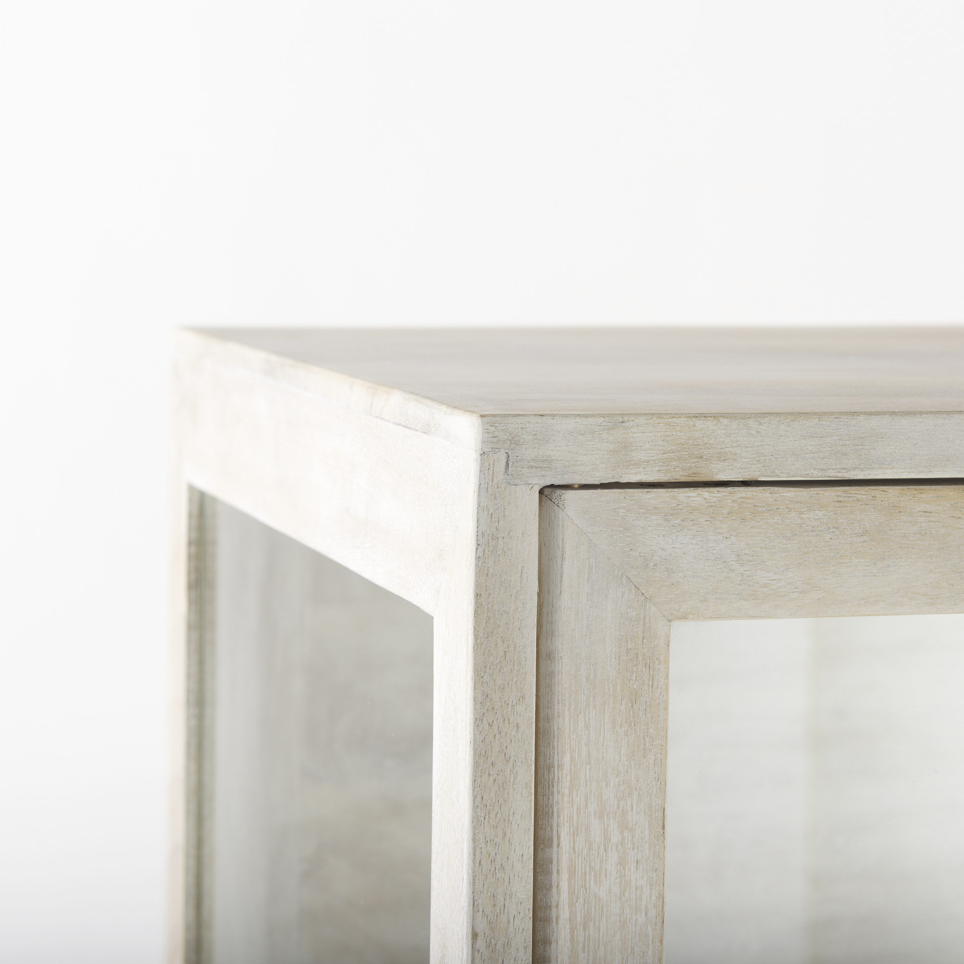 arelius 36l x 18.75w x 63h white wood w/ gold metal base display cabinet