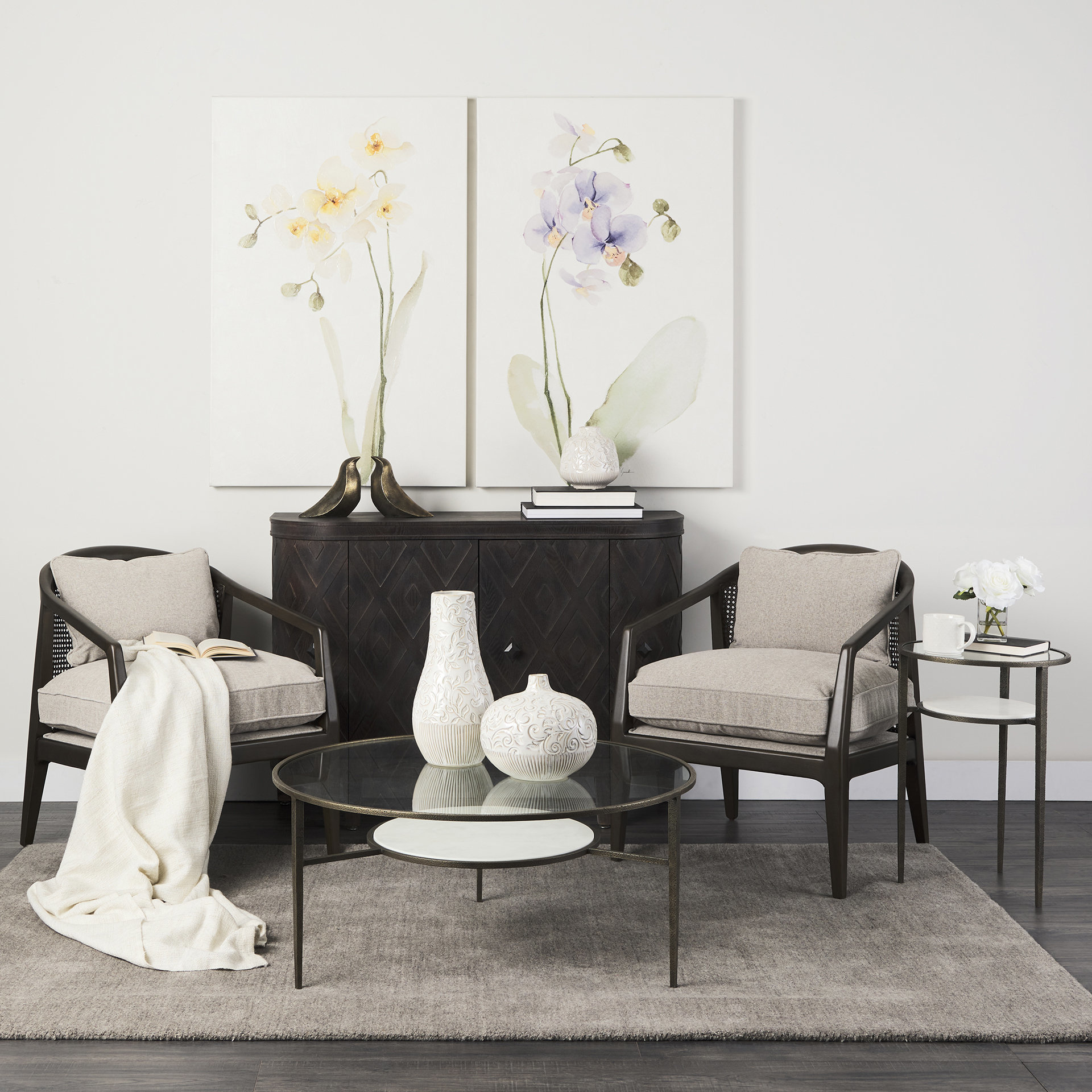 felicity 15.8l x 15.8w x 22.5h glass top w/ white marble shelf and antique gold base end/side table