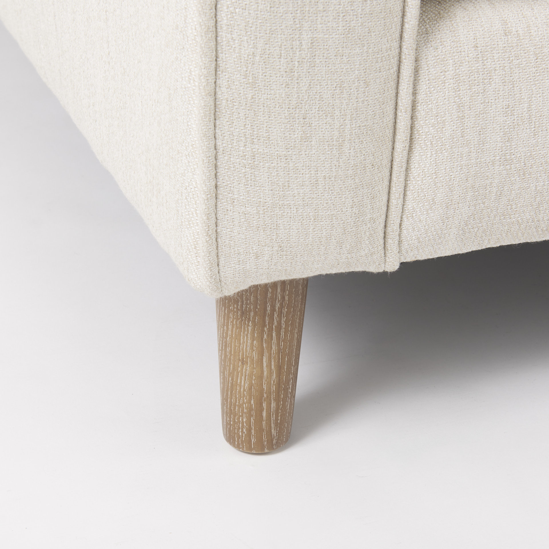 loretta 40.7l x 36.2w x 33.9h cream fabric chair w/ two bolster cushions