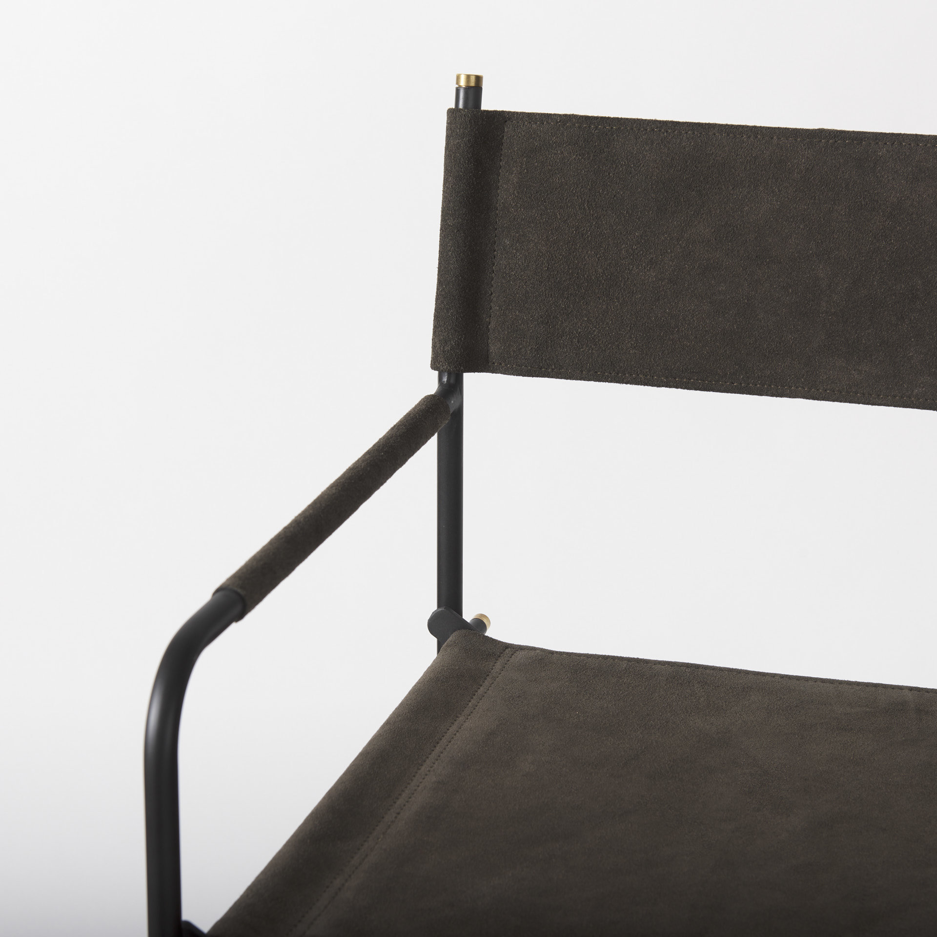 direttore 19.3l x 19.3w x 44.1h brown/gray suede w/ metal frame bar stool