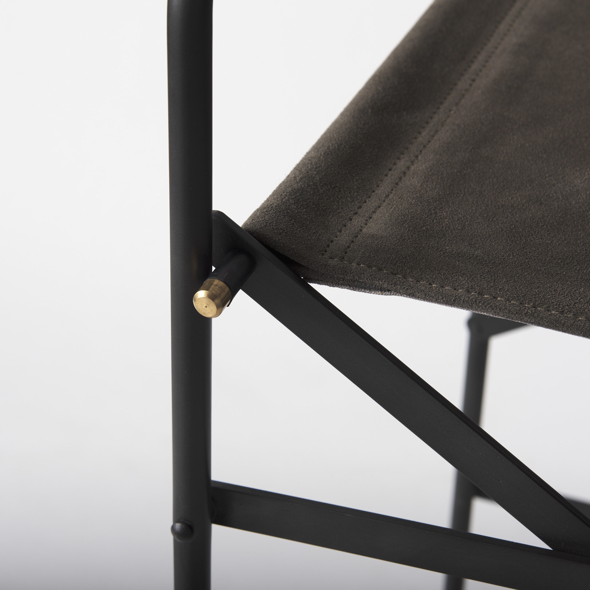 direttore 19.3l x 19.3w x 44.1h brown/gray suede w/ metal frame bar stool