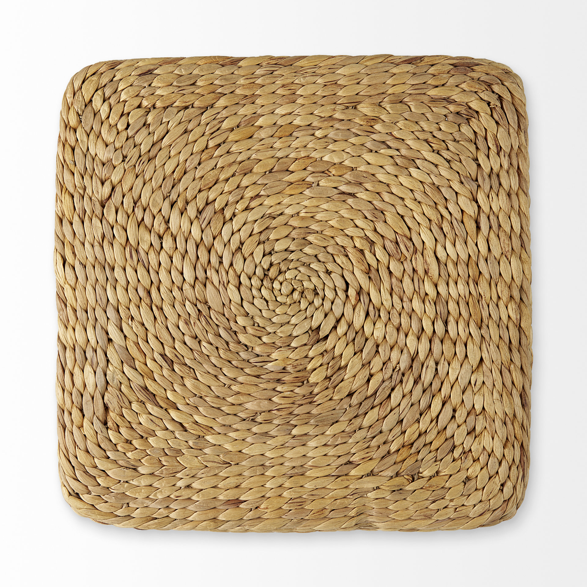maya 17.7l x 17.7w x 17.7h light brown w/medium brown stripes seagrass square pouf