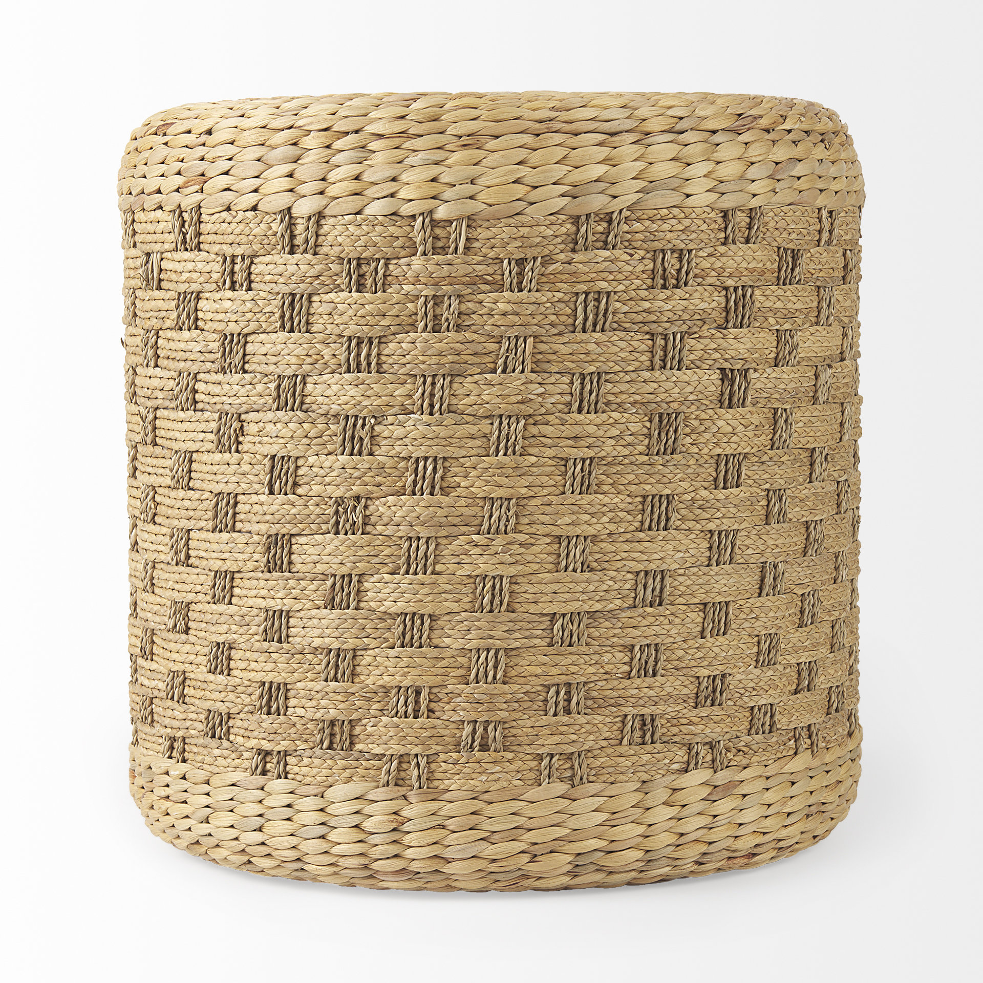 michelle 17.7l x 17.7w x 17.7h light brown woven seagrass round pouf
