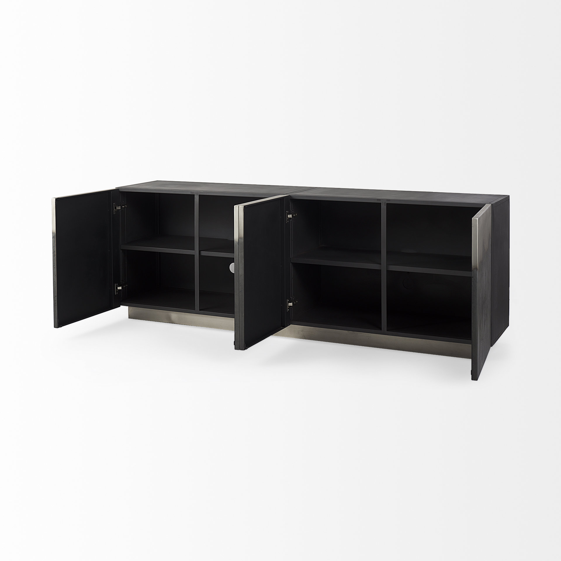 roxdale 82.0l x 18.0w x 29.0h acid wash metal sideboard