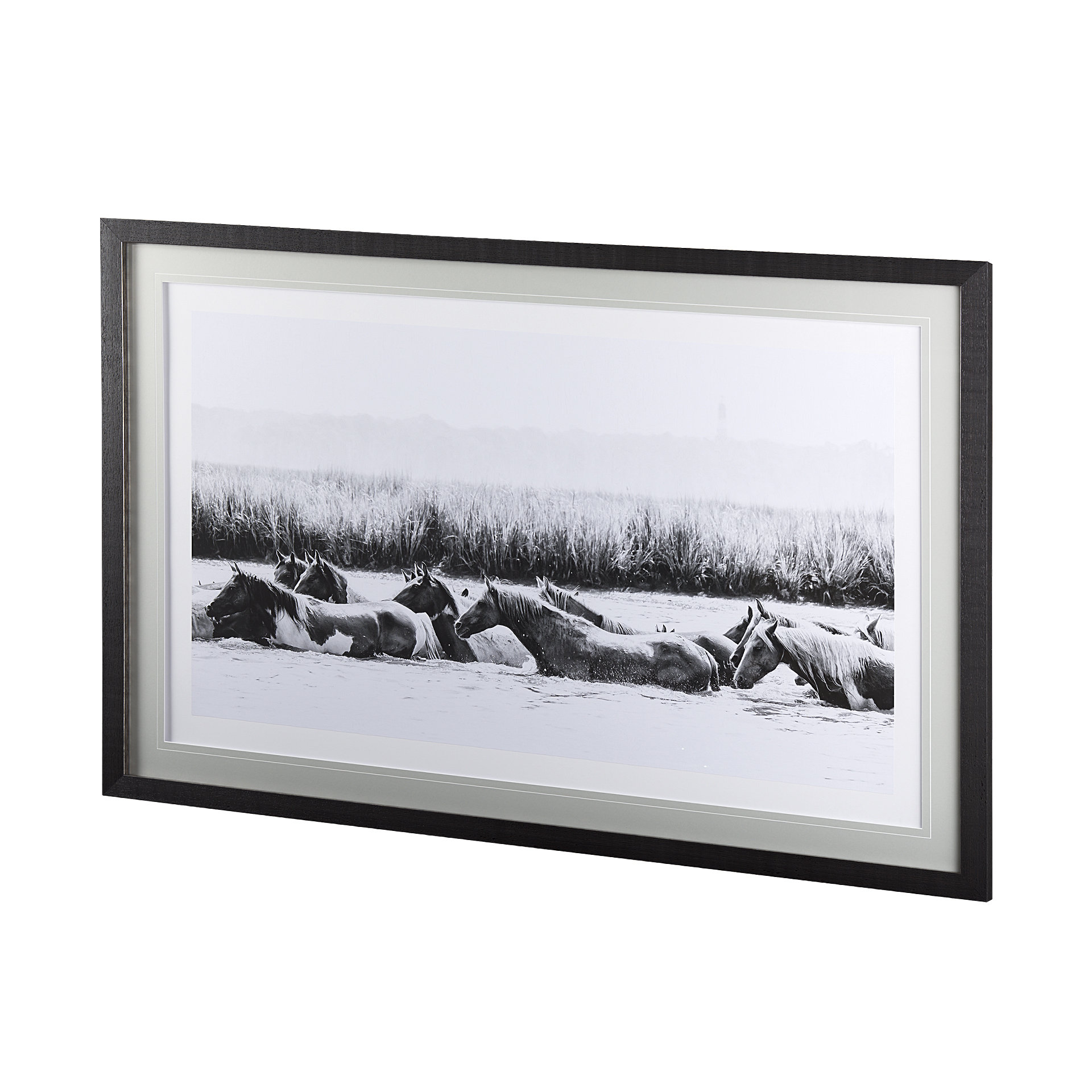 water horses iii by phburchett a framed art print matted under glass