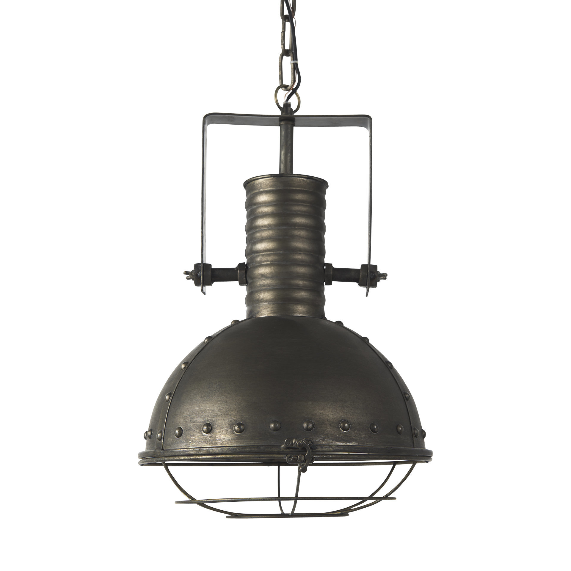 zaio 12.5lx 12.5w x 18.5h weathered antique gold metal caged bulb pendant light