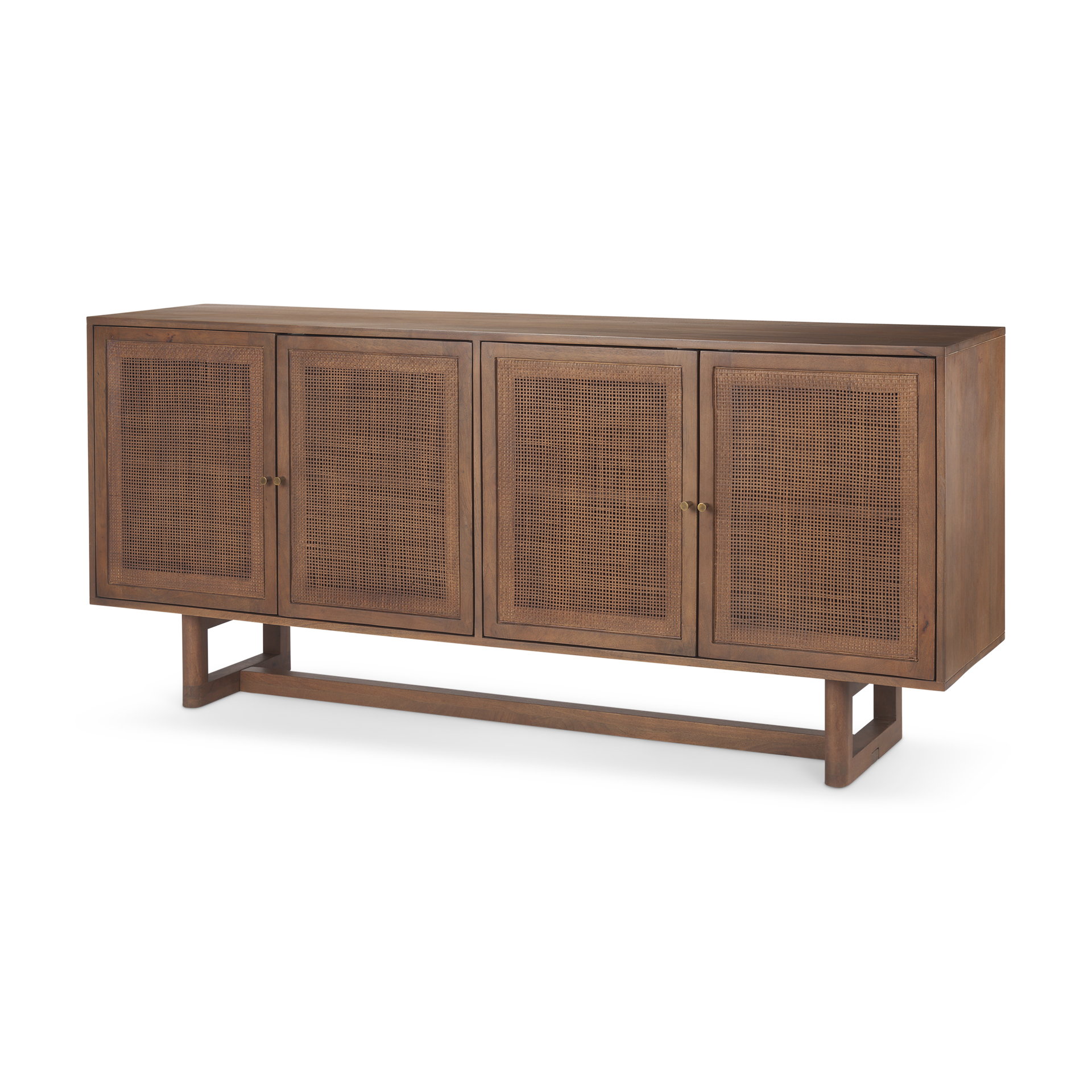 grier medium brown solid wood w/cane sideboard